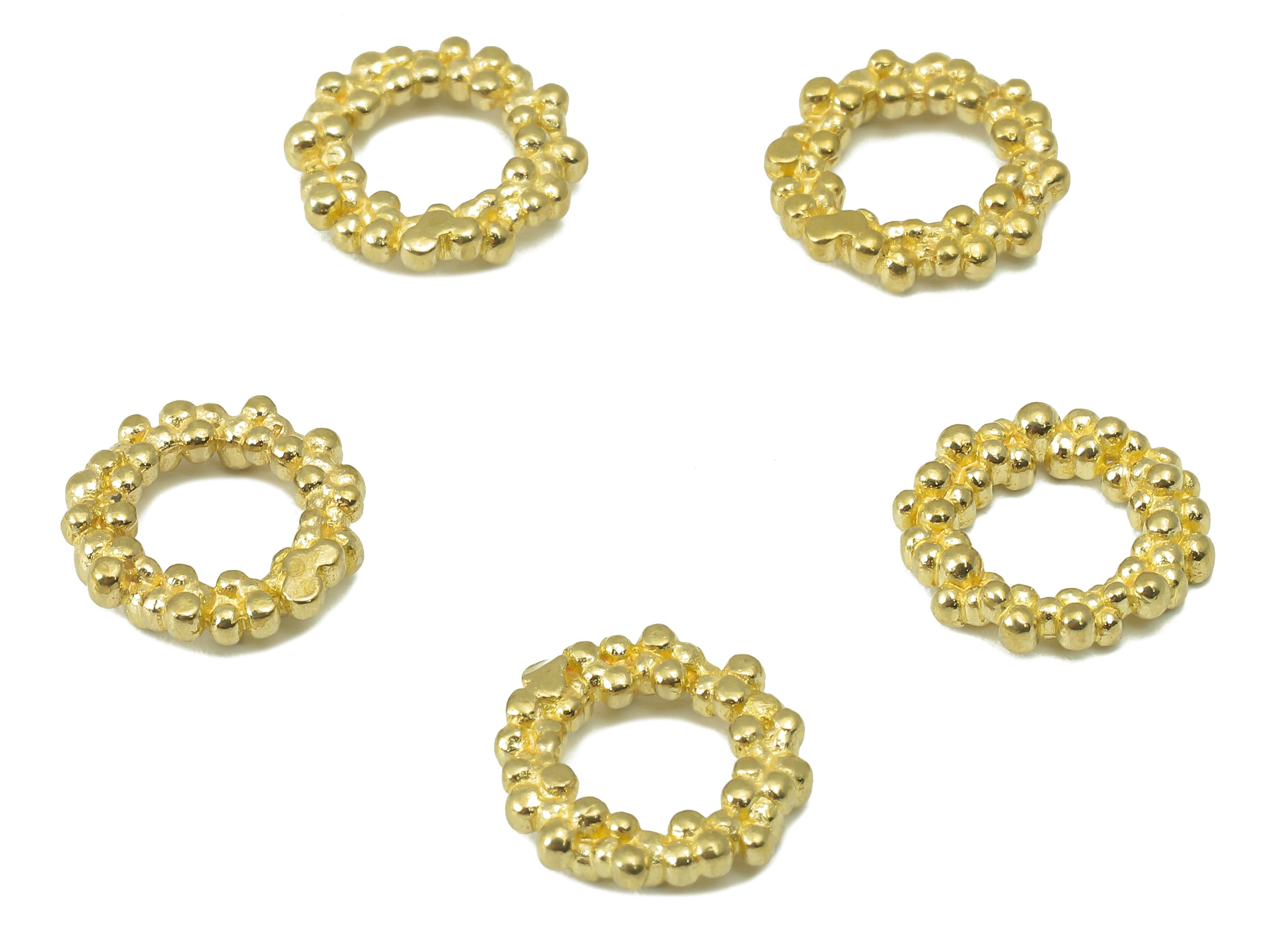 Brass Round Charm -Raw Brass Beaded Shape Hoop Earrings – Chunky Wide Shiny  Pendant-DIY For Jewelry Making-12x 12x 2.62mm-PP8350 - DOMEDBAZAAR