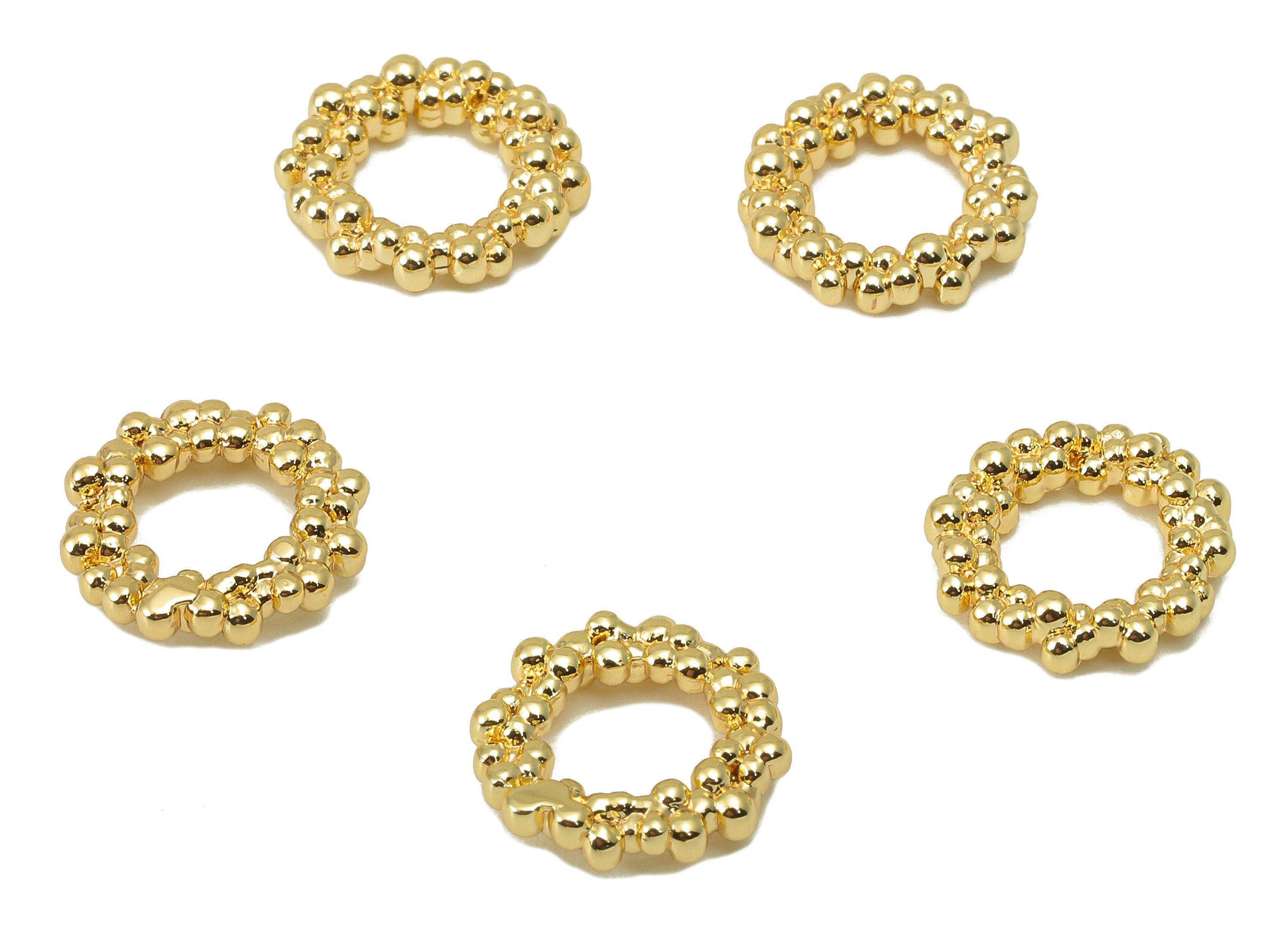 Brass Round Charm - Brass Gold Bead Charm - Brass Semi Circle Charm - 18K Real Gold Plated -Jewelry Making - 11.7x11.7x 2.8mm- RGP5994 - DOMEDBAZAAR