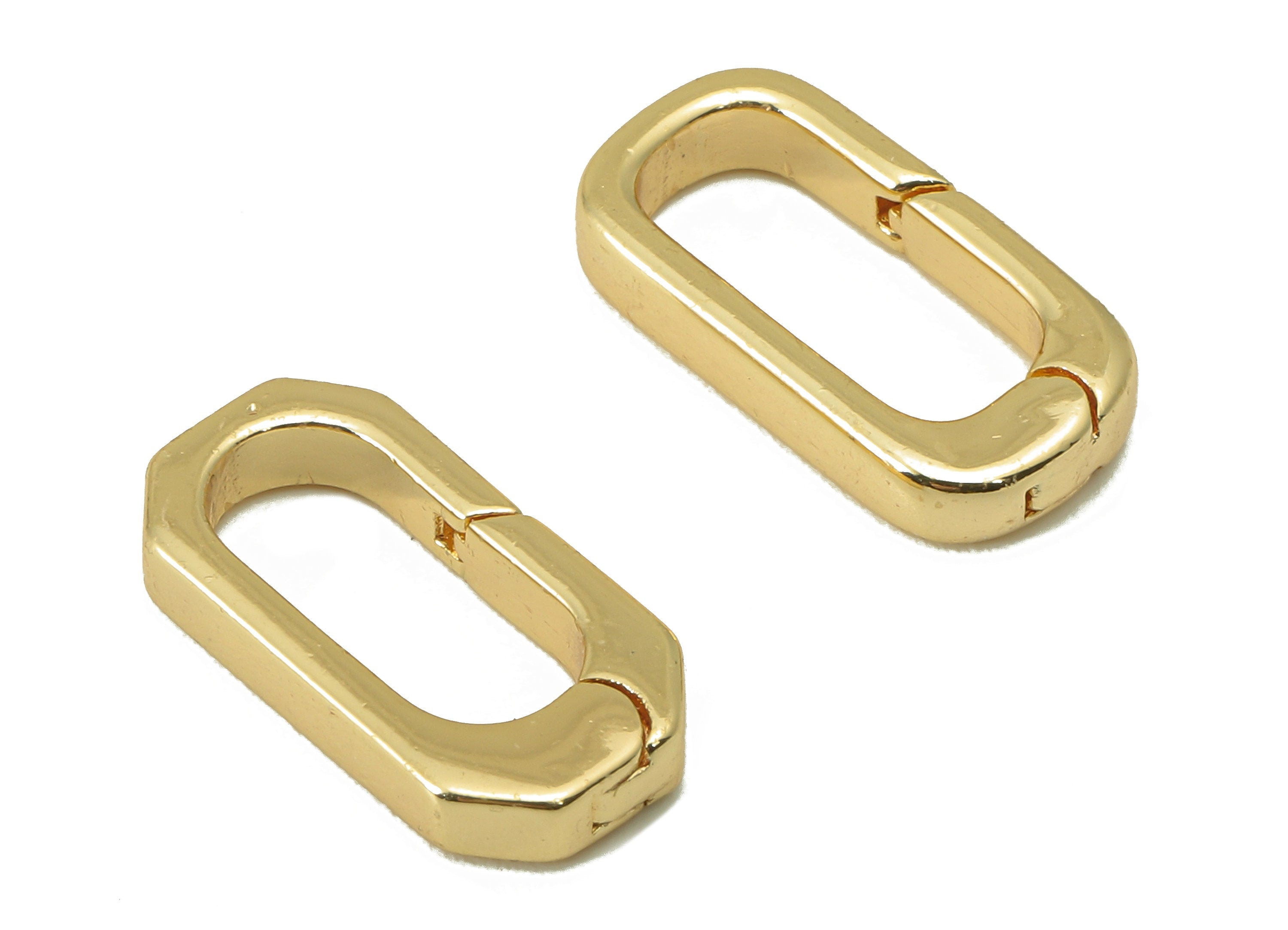 Brass Octagon Clasp - Brass Thick Hoop Clasp - Brass Octagon Hoop Clasp- 18K Real Gold Plated -Jewelry Making - 16.18x8x 1.53mm- RGP5995 - DOMEDBAZAAR