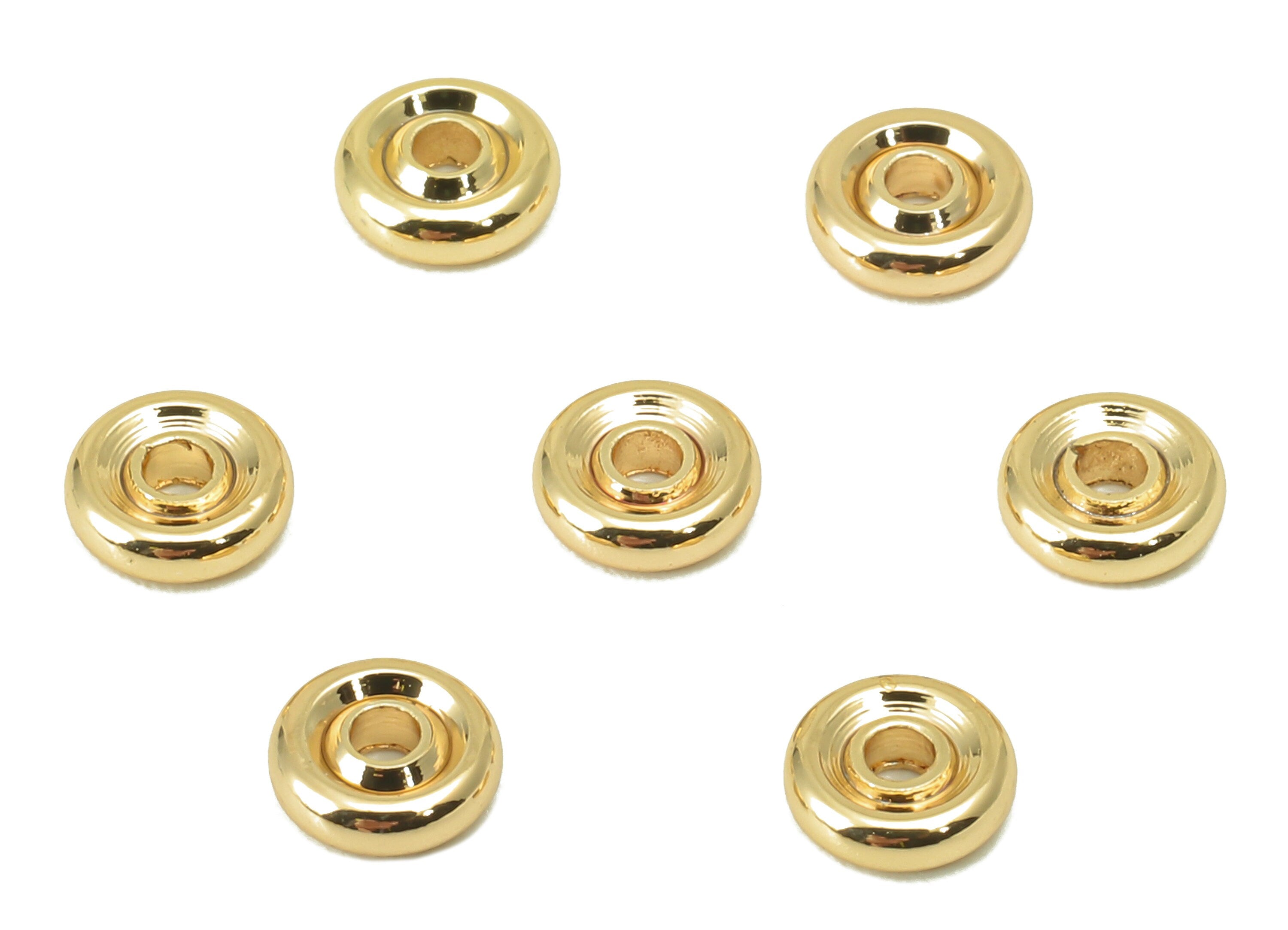 Brass Spacer Beads - Brass Gold Donut Spacer Beads - 18K Gold Plated Flat Round Spacer Beads - Jewelry Making- 4.9x4.96x 1.42mm -RGP6046 - DOMEDBAZAAR