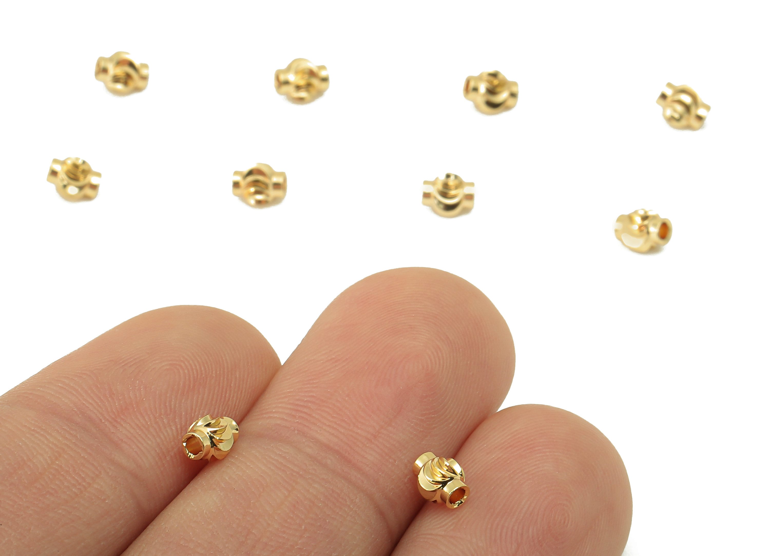Brass Spacer Beads - Brass Gold Lantern Spacer Beads - Round Mini Spacer Beads - Jewelry Making-- 18K Gold Plated- 4.96x4.96x1.42mm -RGP6047 - DOMEDBAZAAR
