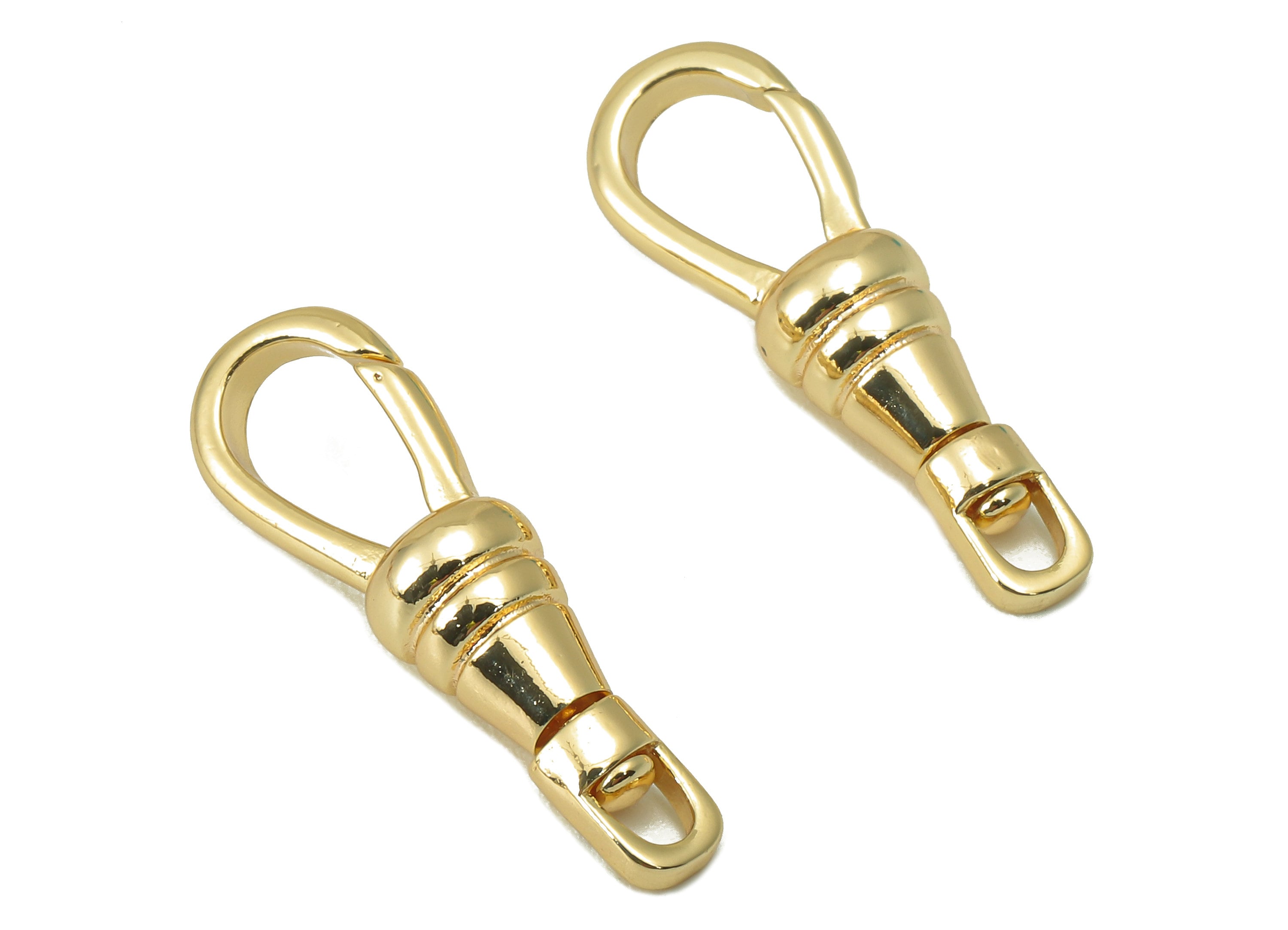 Brass Lobster Claw - Brass Gourd Clasp Charm -Brass Parrot Clasps- For Necklace - 18K Real Gold Plated - 25.84x 8.2x 2.22mm-RGP6052 - DOMEDBAZAAR