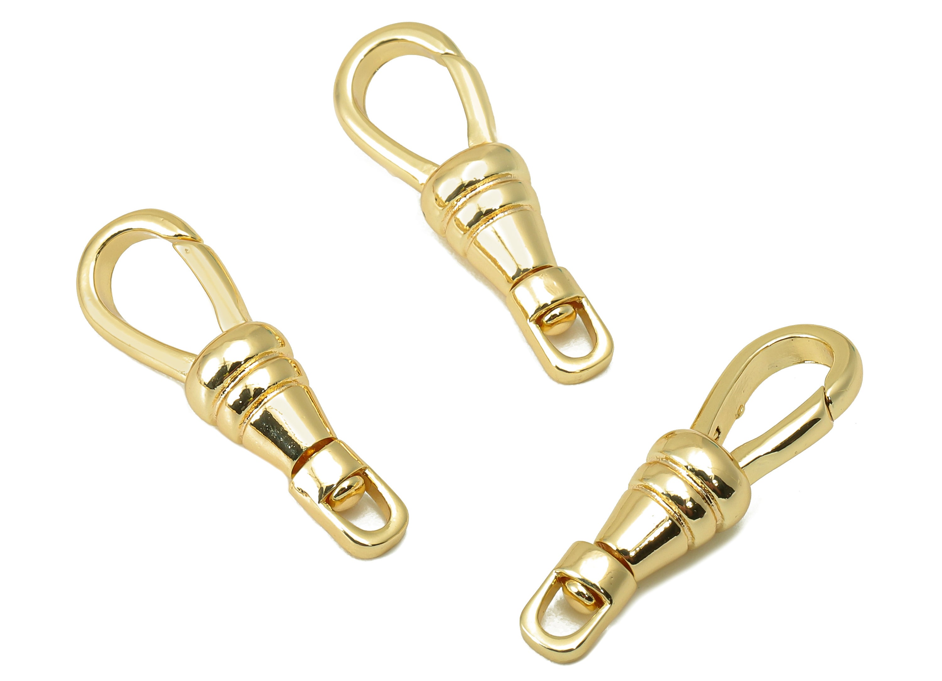 Brass Lobster Claw - Brass Gourd Clasp Charm -Brass Parrot Clasps- For Necklace - 18K Real Gold Plated - 25.84x 8.2x 2.22mm-RGP6052 - DOMEDBAZAAR