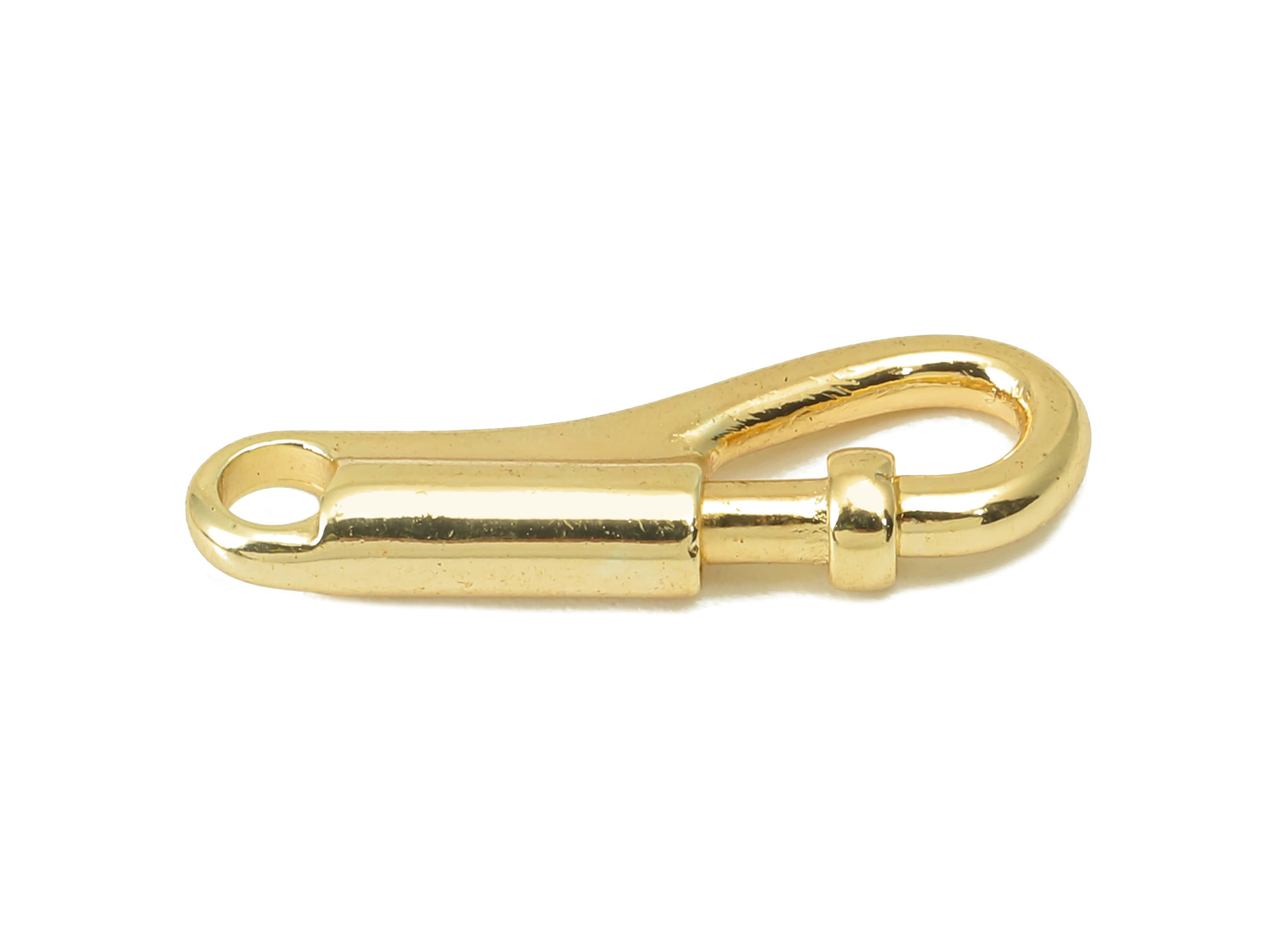 Brass Lobster Claw - Brass Long Clasp Charm -Brass Parrot Clasps- For Necklace - 18K Real Gold Plated - 22.31x7.34x 3.28mm-RGP6082 - DOMEDBAZAAR