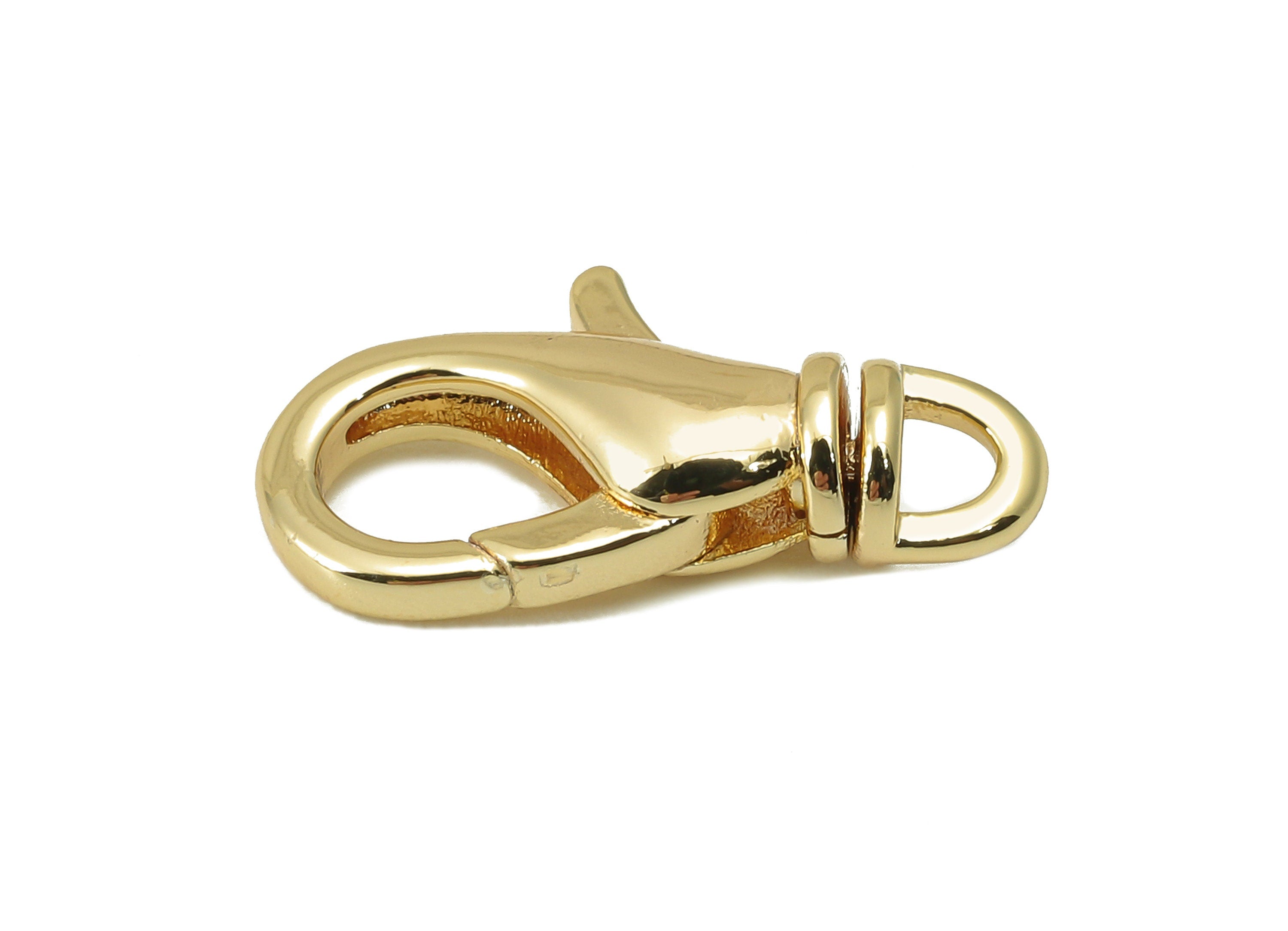 Brass Clips Parrot Clasp - Gold Necklace Clasp - Gold Lobster Clasps Bracelet Clasp - 18K Real Gold Plated Brass - 18.23x9.76x4.67mm-RGP6084 - DOMEDBAZAAR