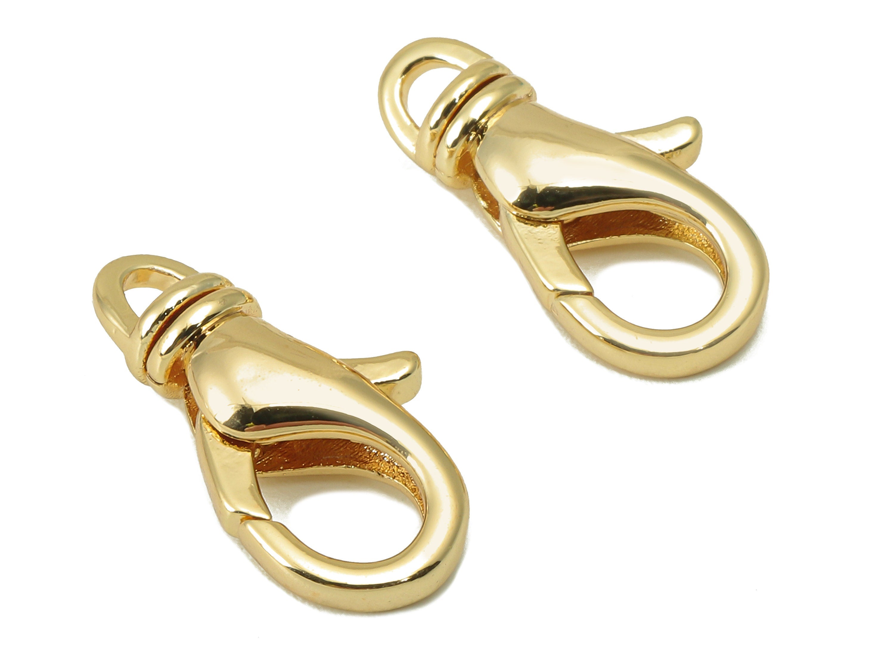 Brass Clips Parrot Clasp - Gold Necklace Clasp - Gold Lobster Clasps Bracelet Clasp - 18K Real Gold Plated Brass - 18.23x9.76x4.67mm-RGP6084 - DOMEDBAZAAR