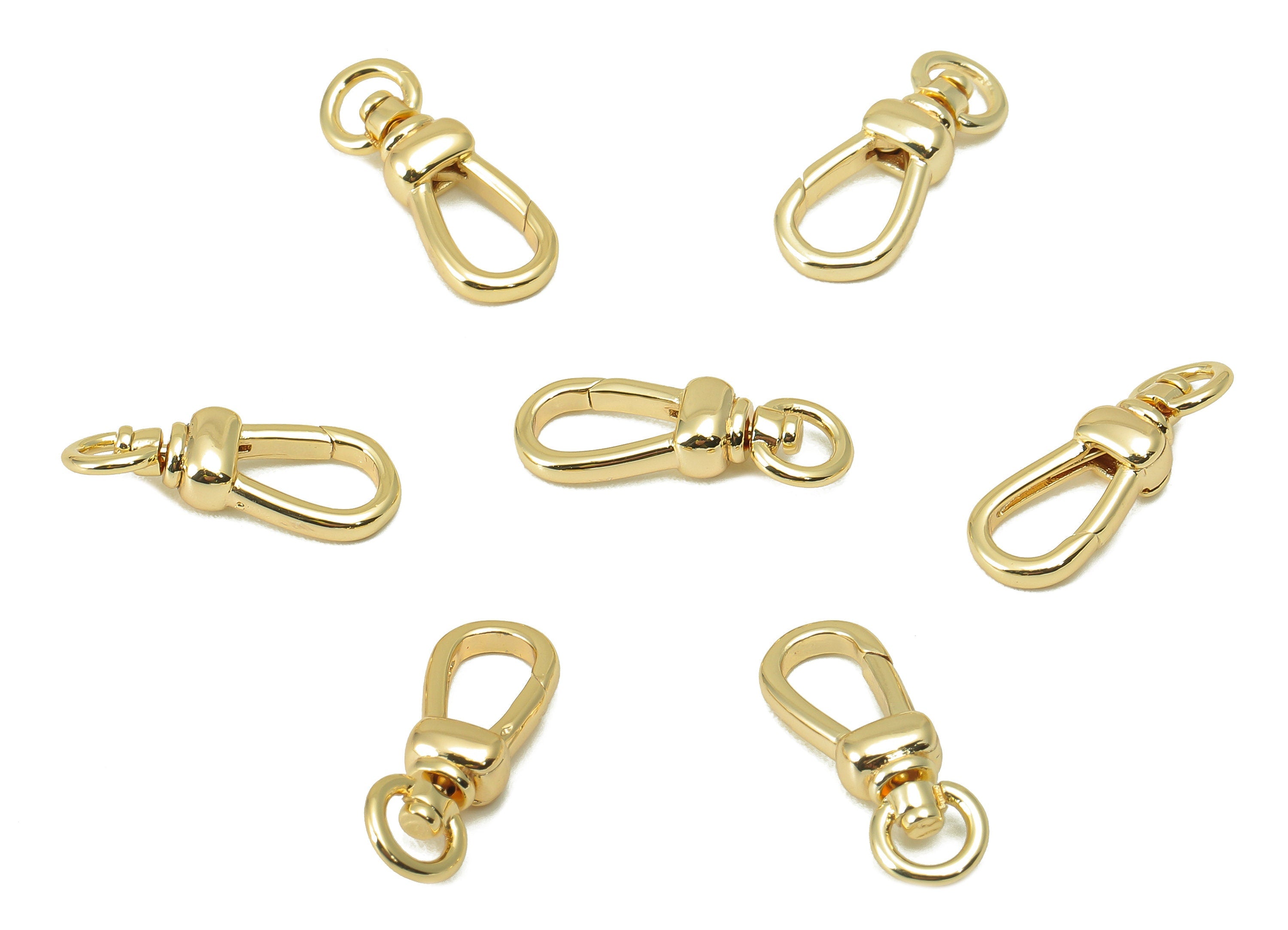 Brass Lobster Claw Clasps - Brass Parrot Clasp -Jewelry Supplies -For Necklace - 18K Real Gold Plating Brass - 17.5x 6.92 x 3.8mm-RGP6085 - DOMEDBAZAAR