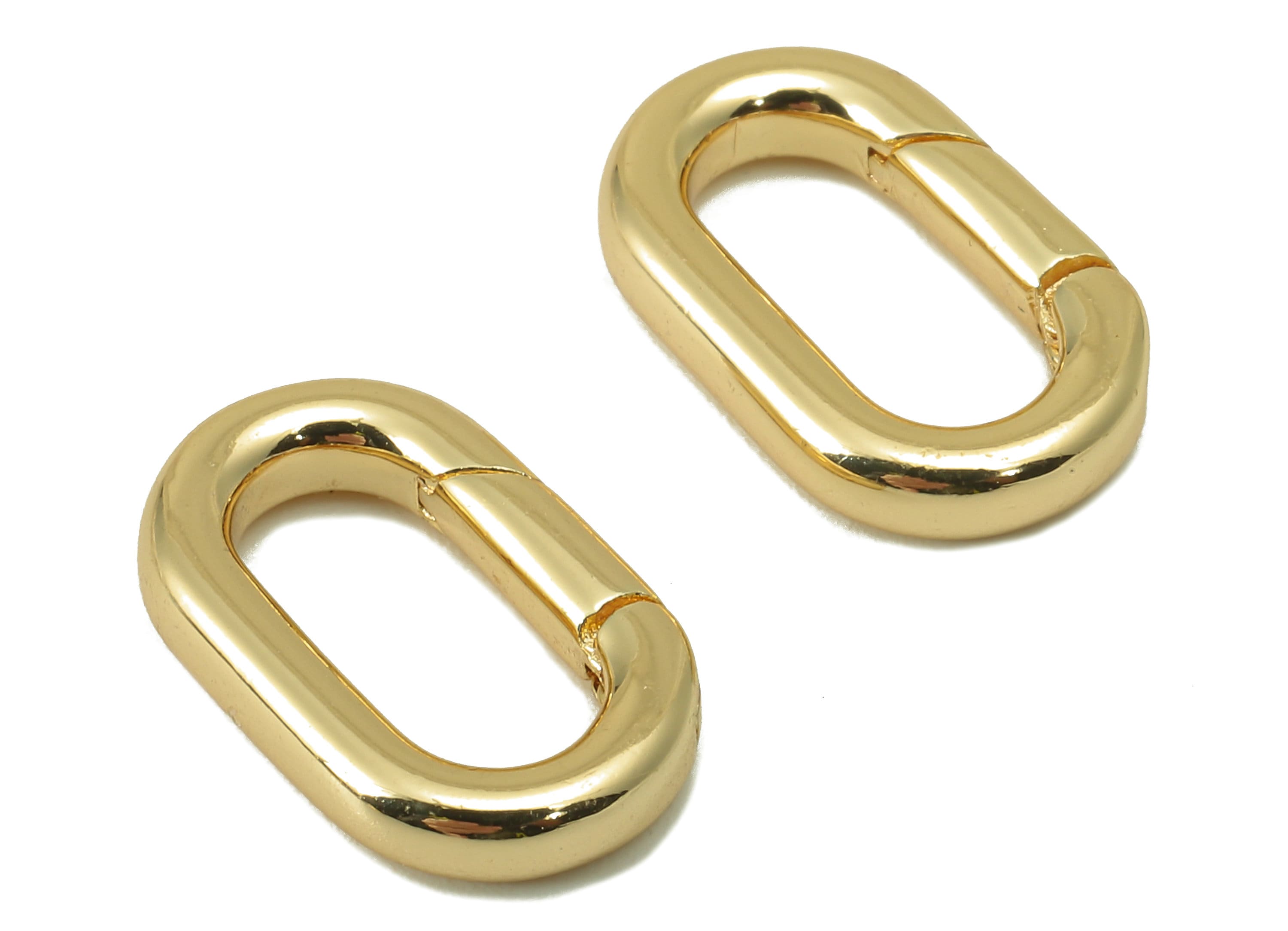 Brass Ellipse Clasp - Brass Gold Hoop Clasp - Brass Hoop Clasp- 18K Real Gold Plated -Jewelry Making - 15.8x 9.61 x 2.67mm- RGP6087 - DOMEDBAZAAR