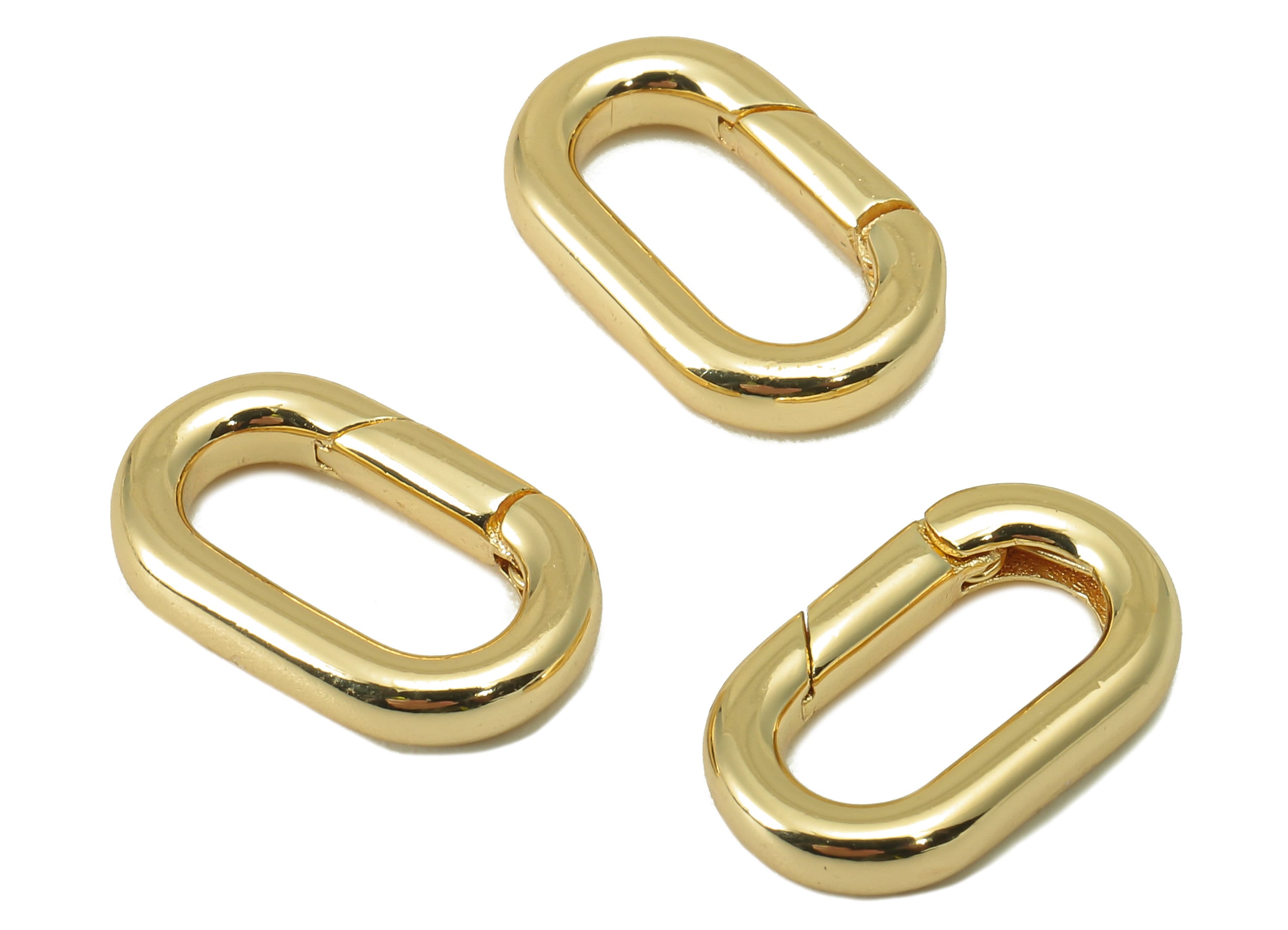 Brass Ellipse Clasp - Brass Gold Hoop Clasp - Brass Hoop Clasp- 18K Real Gold Plated -Jewelry Making - 15.8x 9.61 x 2.67mm- RGP6087 - DOMEDBAZAAR