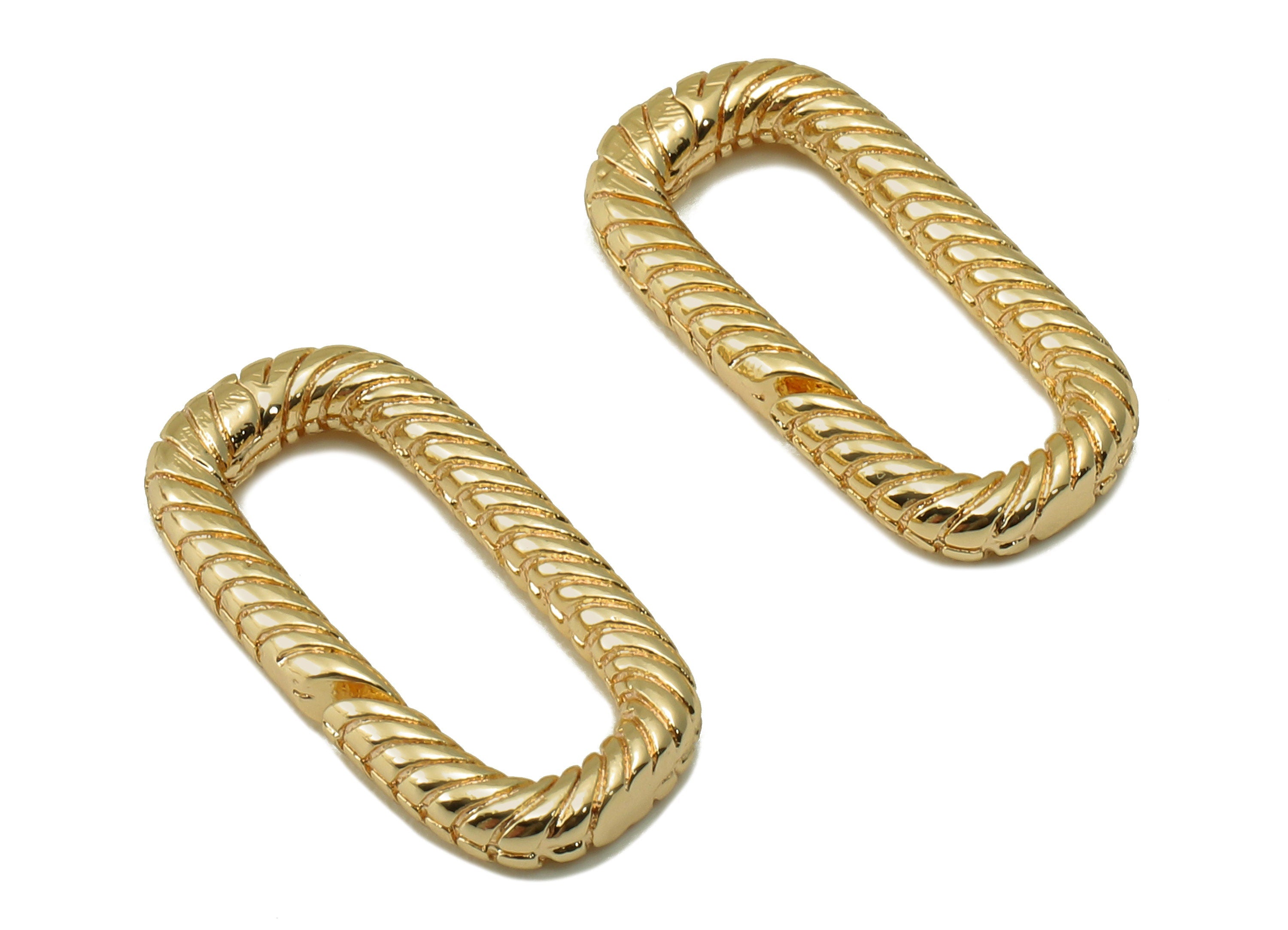 Brass Oval Clasp - Brass Ellipse Clasp - Spiral Parrot Clasp - Earring Clasp - 18K Real Gold Plating - Jewelry Making-17.6x9x2.5mm - RGP6662 - DOMEDBAZAAR