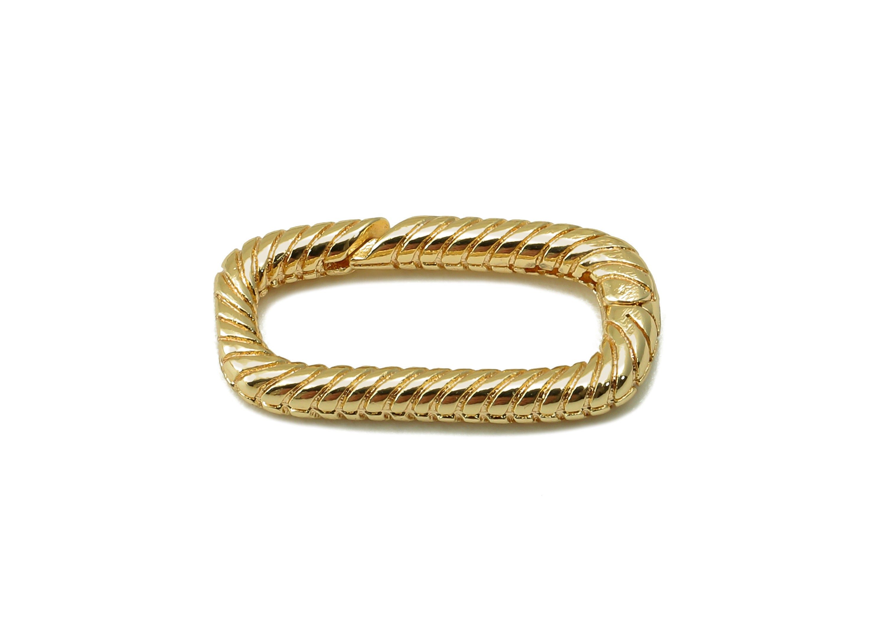 Brass Oval Clasp - Brass Ellipse Clasp - Spiral Parrot Clasp - Earring Clasp - 18K Real Gold Plating - Jewelry Making-17.6x9x2.5mm - RGP6662 - DOMEDBAZAAR