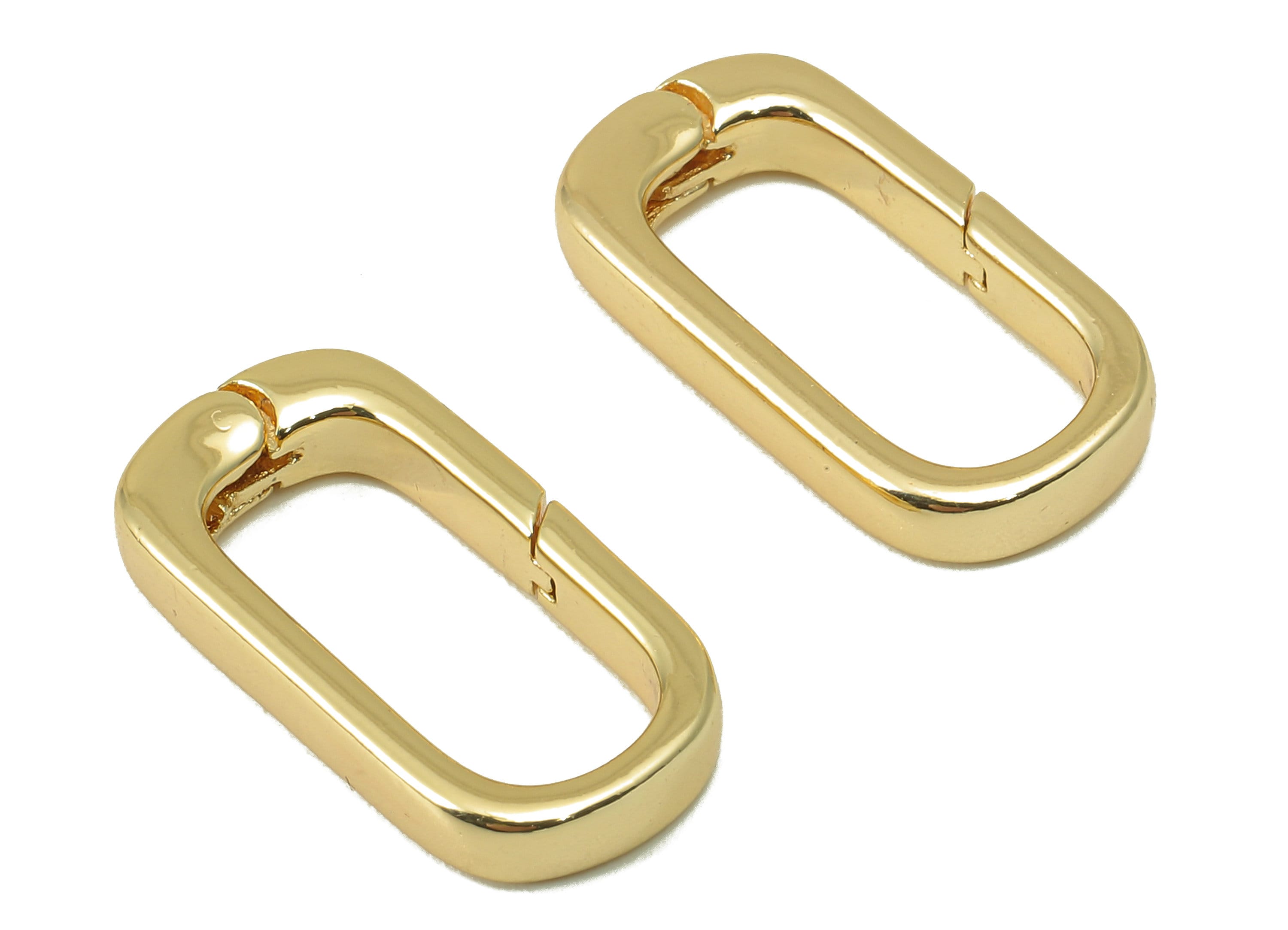 Brass Oval Rectangle Clasp - Brass Gold Hoop Clasp - Brass Hoop Clasp- 18K Real Gold Plated -Jewelry Making - 19.98 x 10.28 x3.16mm- RGP6107 - DOMEDBAZAAR