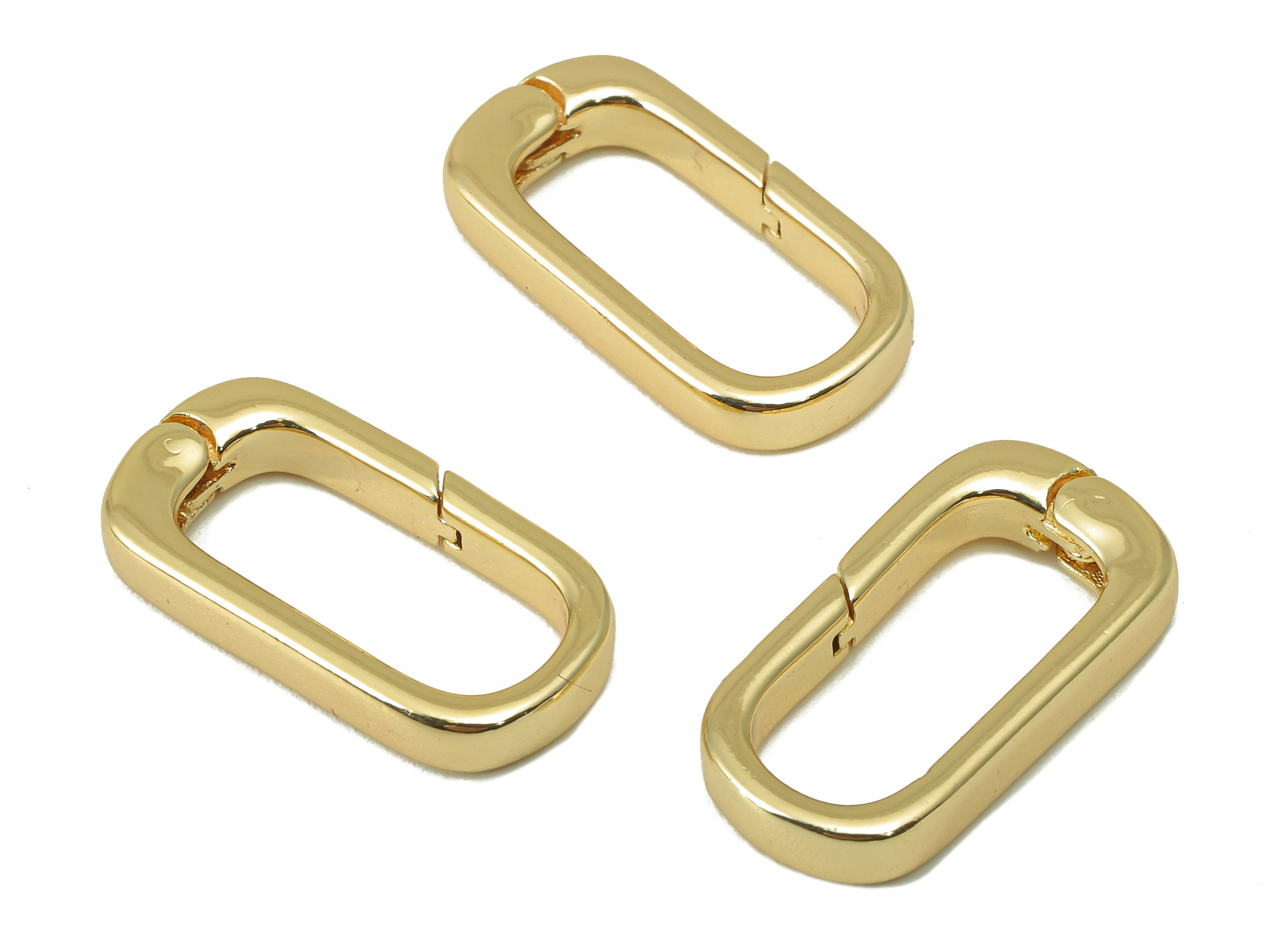 Brass Oval Rectangle Clasp - Brass Gold Hoop Clasp - Brass Hoop Clasp- 18K Real Gold Plated -Jewelry Making - 19.98 x 10.28 x3.16mm- RGP6107 - DOMEDBAZAAR