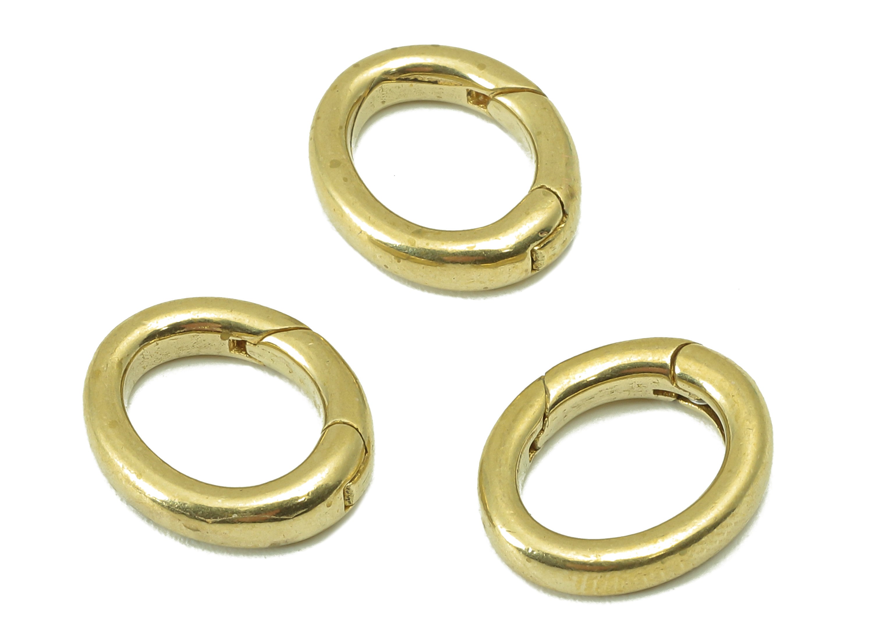 Brass Round Clasps - Raw Brass Oval O Clasp -Brass Hoop Clasp Circle - Jewelry Supplies - For Necklace -13.66x11.6x 3.09mm - PP8297 - DOMEDBAZAAR