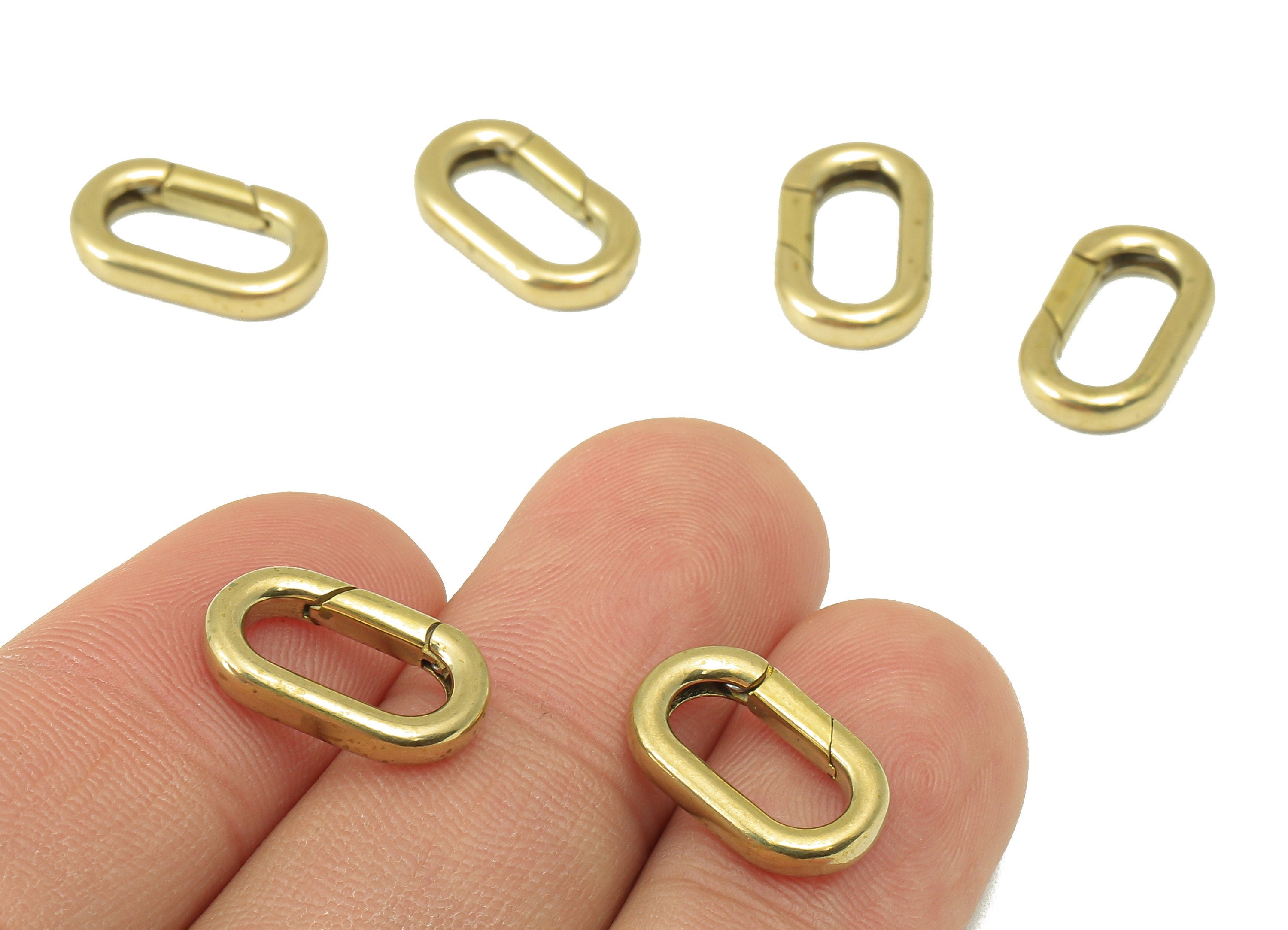 Brass Ellipse Clasp - Raw Brass Hoop Clasp - Brass Hoop Clasp- Jewelry Supplies - For Necklace - 15.63 x 9.5 x 2.71mm - PP8299 - DOMEDBAZAAR