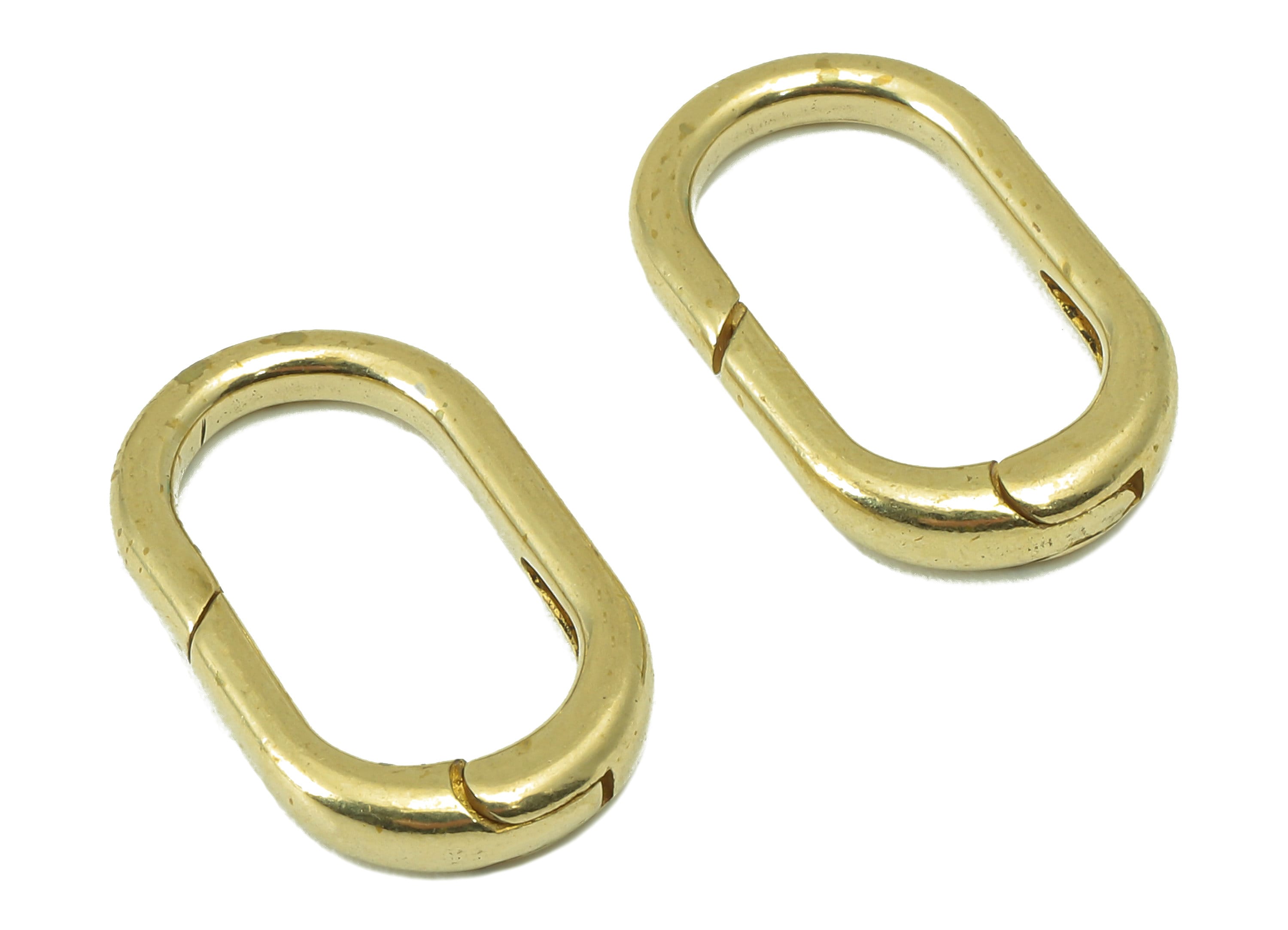Brass Ellipse Clasp - Raw Brass Hoop Clasp - Brass Hoop Clasp- Jewelry Supplies - For Necklace - 19.71 x 12.04 x 3.07mm- PP8298 - DOMEDBAZAAR
