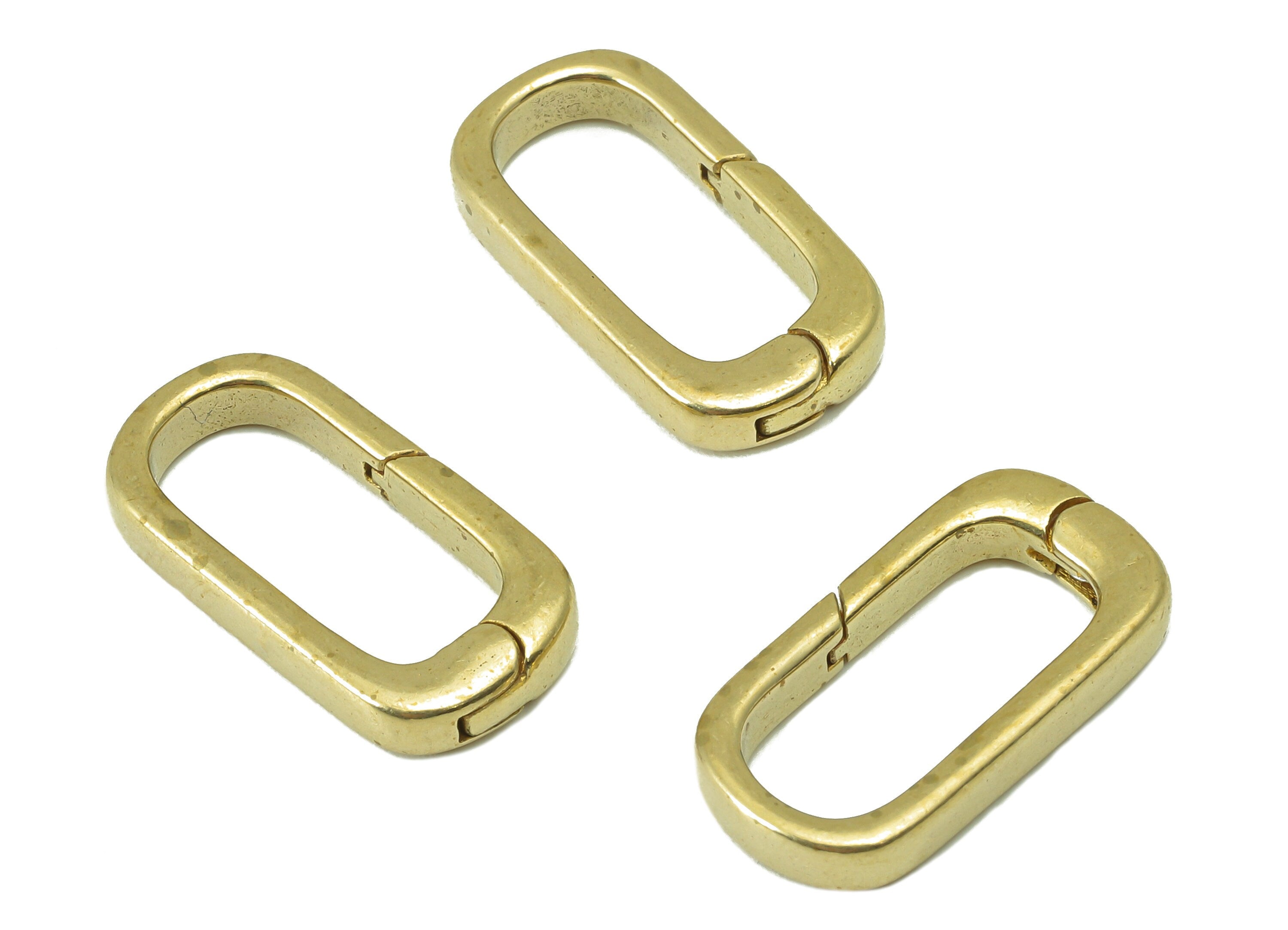 Brass Oval Rectangle Clasp - Raw Brass Hoop Clasp - Brass Hoop Clasp- Jewelry Supplies - For Necklace -20.15 x 9.88 x 3.14mm- PP8300 - DOMEDBAZAAR