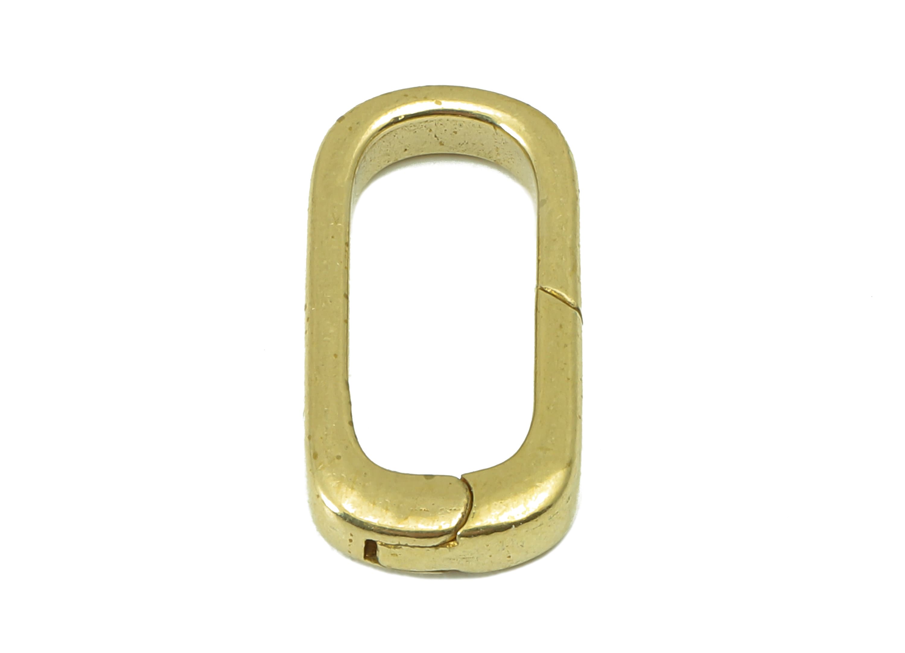 Brass Oval Rectangle Clasp - Raw Brass Hoop Clasp - Brass Hoop Clasp- Jewelry Supplies - For Necklace -20.15 x 9.88 x 3.14mm- PP8300 - DOMEDBAZAAR