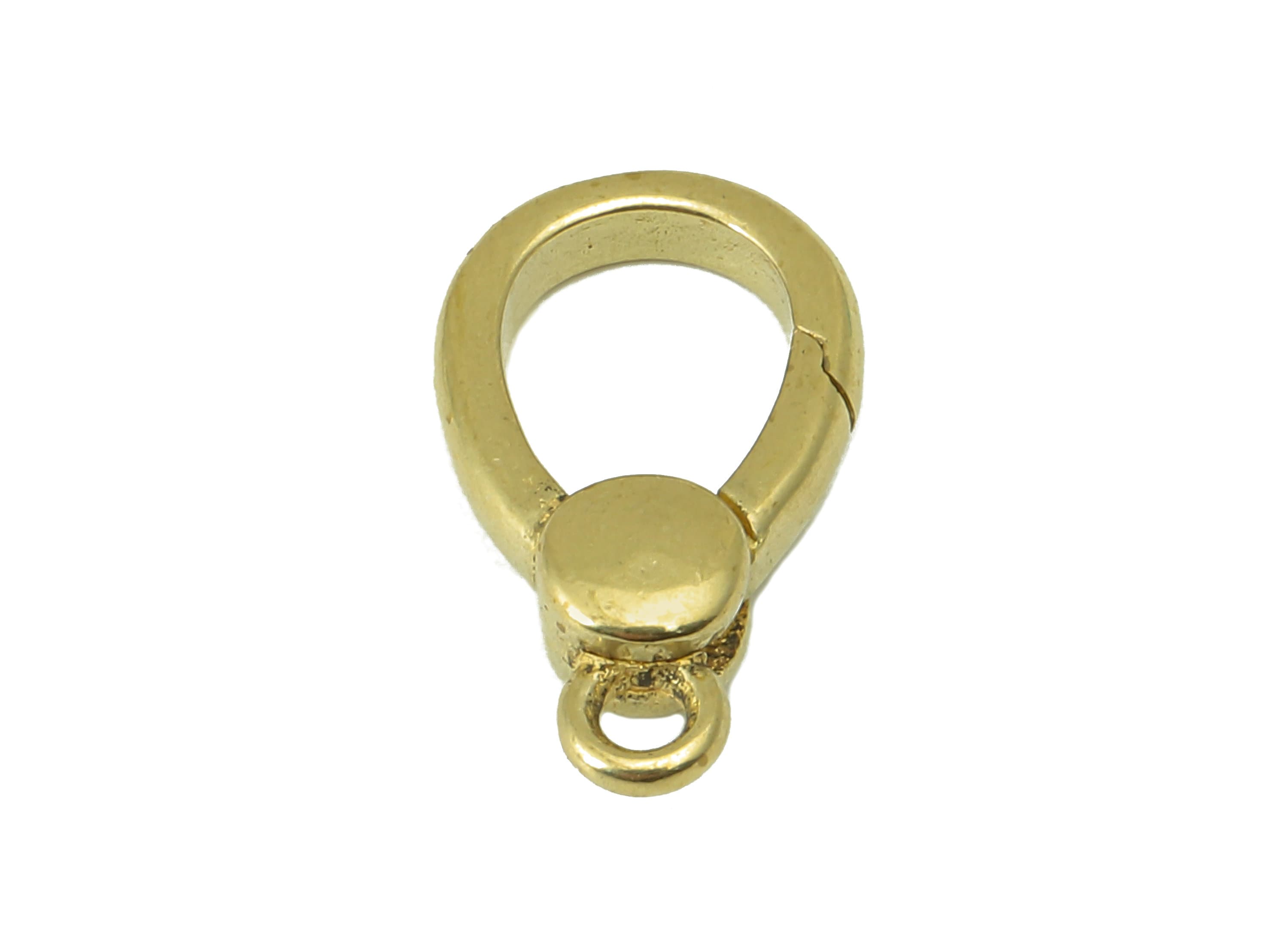 Brass Oval Lobster Clasp -Raw Brass Drop Clasp with Loop - Parrot Clasp - Jewelry Making - For Necklace -15.96 x 8.99 x 1.98mm- PP8301 - DOMEDBAZAAR