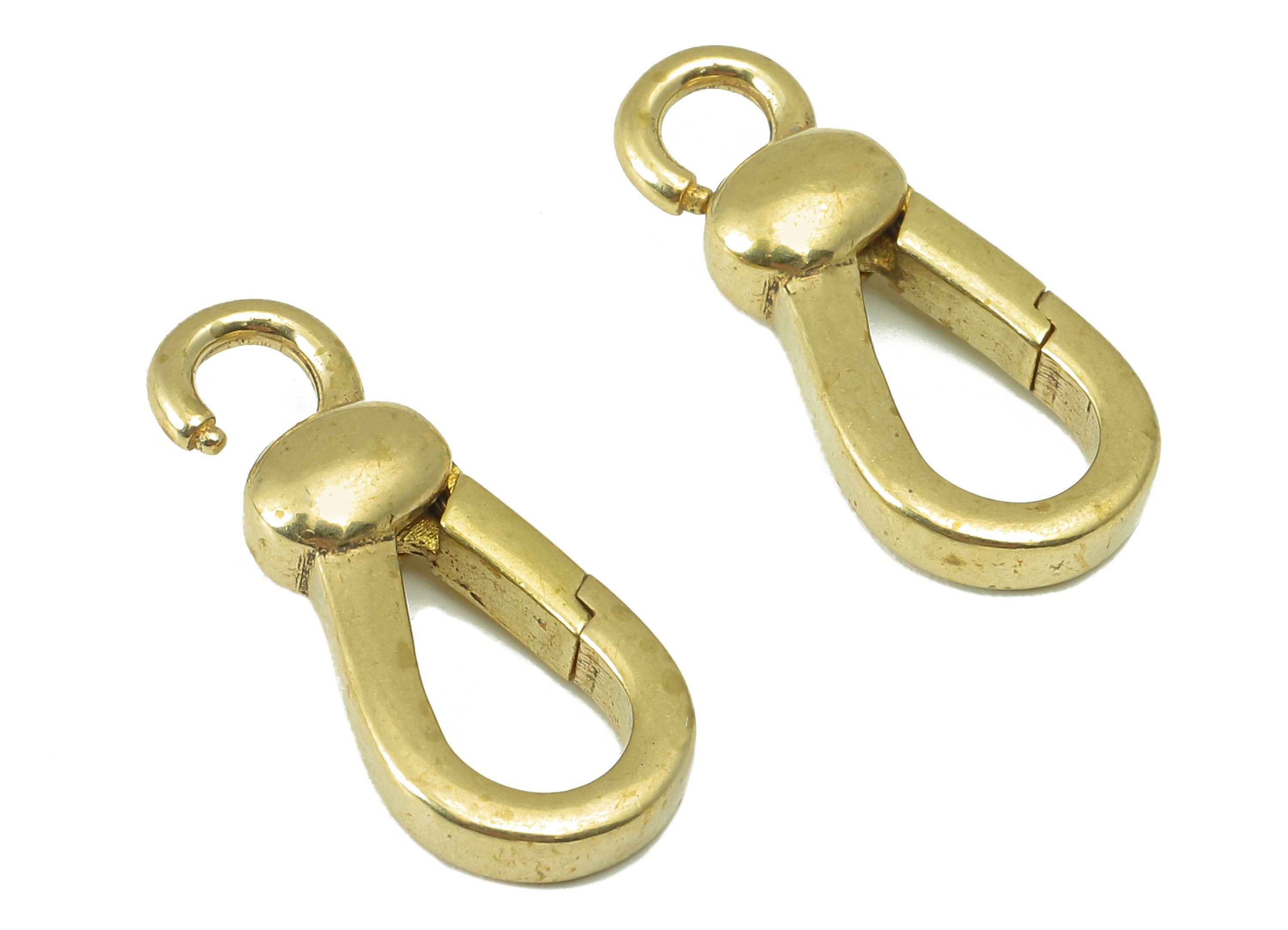 Brass Lobster Clasp - Raw Brass Drop Clasps -Raw Brass Lobster Clasps With Loop - For Necklace - 22.31 x 9.39 x 4.37mm - PP8308 - DOMEDBAZAAR