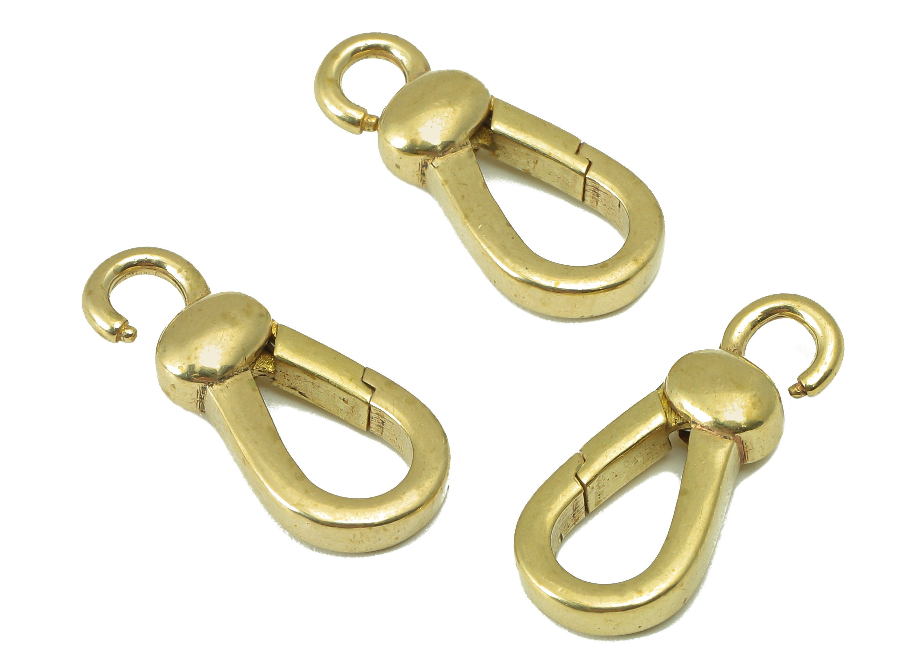 Brass Lobster Clasp - Raw Brass Drop Clasps -Raw Brass Lobster Clasps With Loop - For Necklace - 22.31 x 9.39 x 4.37mm - PP8308 - DOMEDBAZAAR