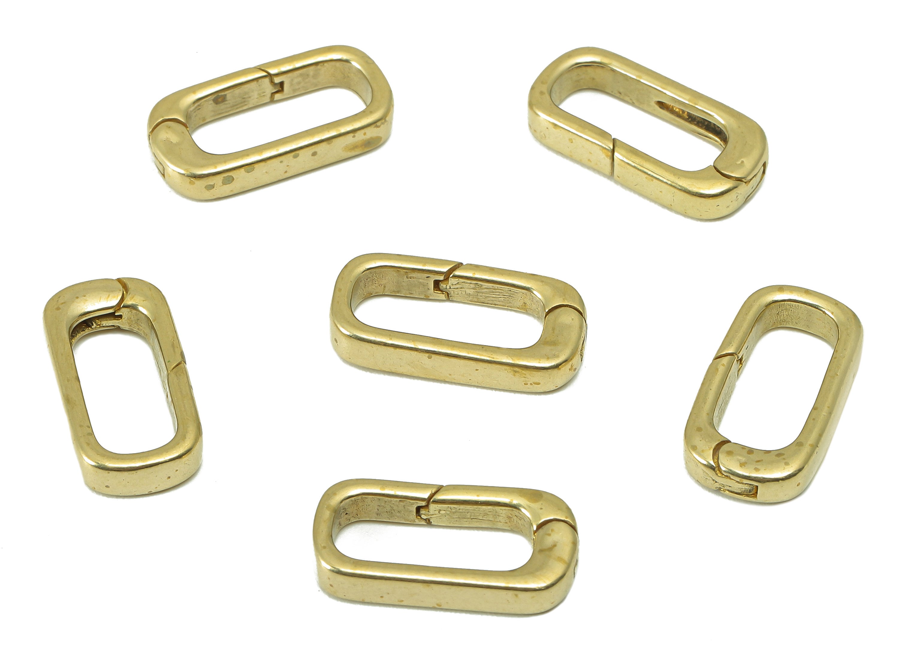 Brass Oval Rectangle Clasp - Raw Brass Hoop Clasp - Brass Hoop Clasp- Jewelry Supplies - For Necklace - 16.46 x 8.15 x 1.52mm- PP8307 - DOMEDBAZAAR