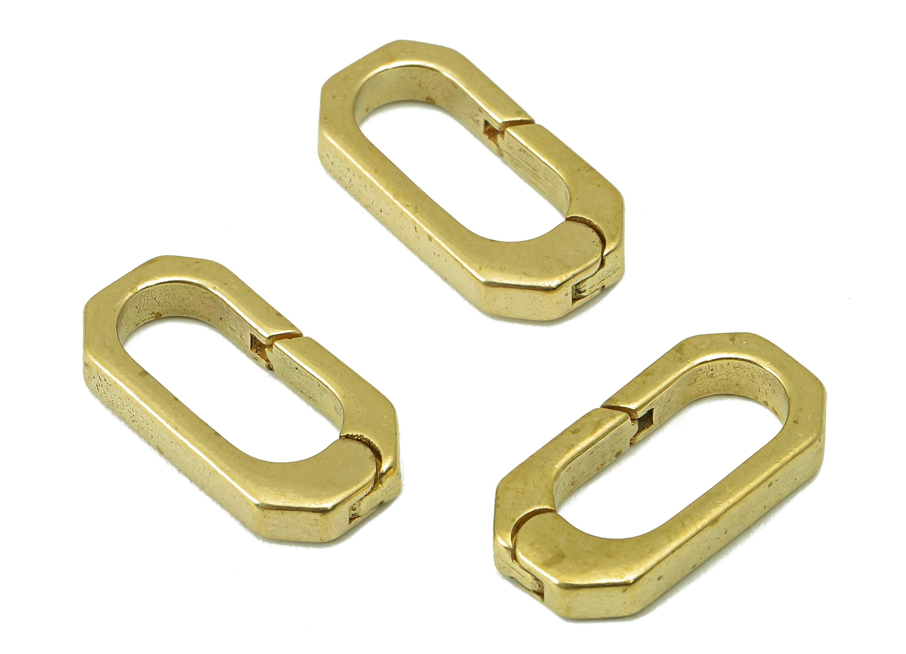 Brass Oval Rectangle Clasp - Raw Brass Hoop Clasp - Brass Hoop Clasp- Jewelry Supplies - For Necklace - 16.34 x 8.01 x 2.58mm - PP8309 - DOMEDBAZAAR