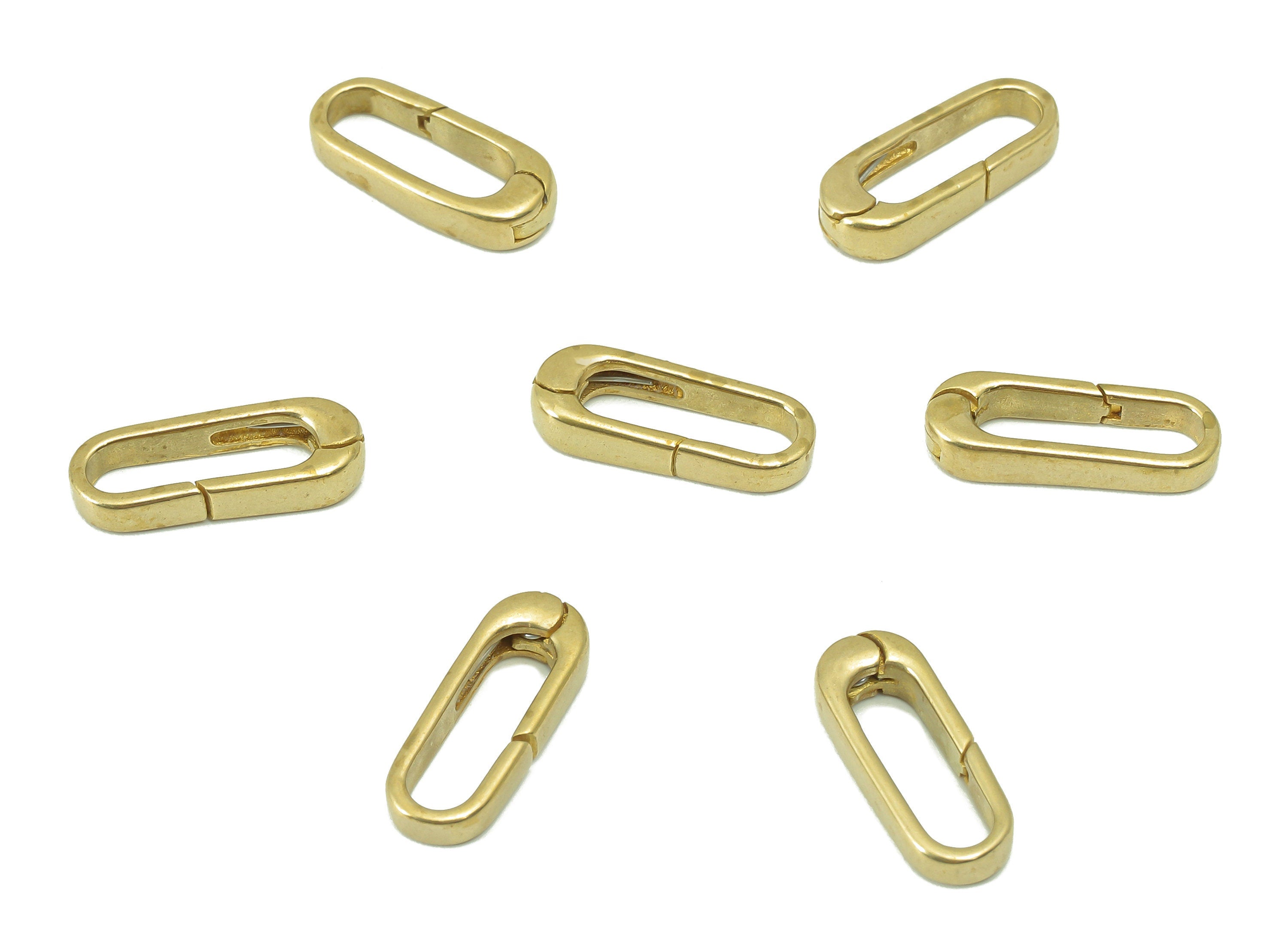 Brass Oval Rectangle Clasp - Raw Brass Narrow Hoop Clasp - Brass Hoop Clasp- Jewelry Supplies - For Necklace - 15.87x 5.83x 1.19mm - PP8311 - DOMEDBAZAAR