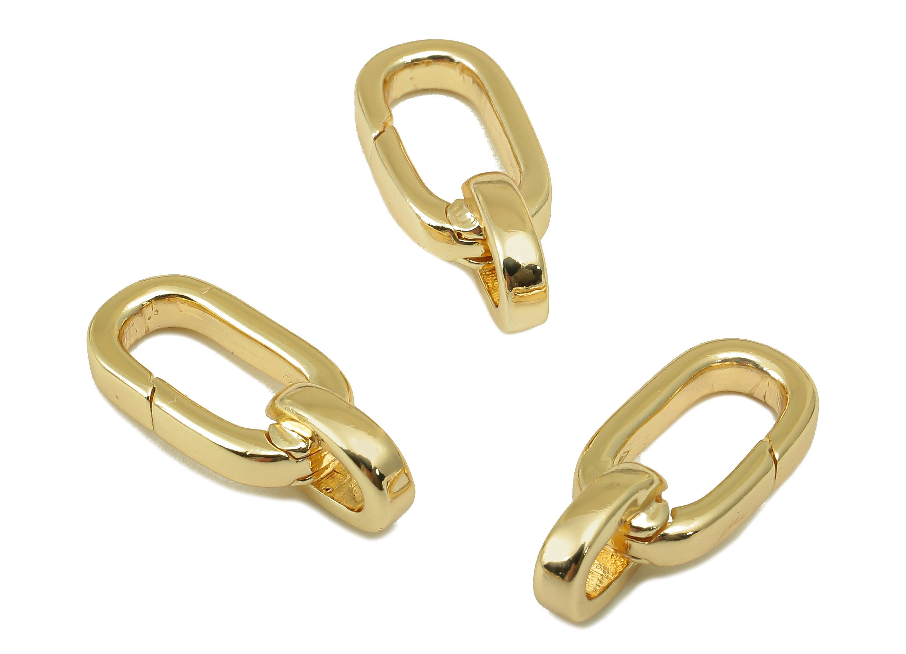 Brass Lobster Clasp - Brass Semi Lobster Clasp - Parrot Clasp With Hoop - 18K Real Gold Plating - Jewelry Making - 19.2x7.93x 2.6mm- RGP6611 - DOMEDBAZAAR