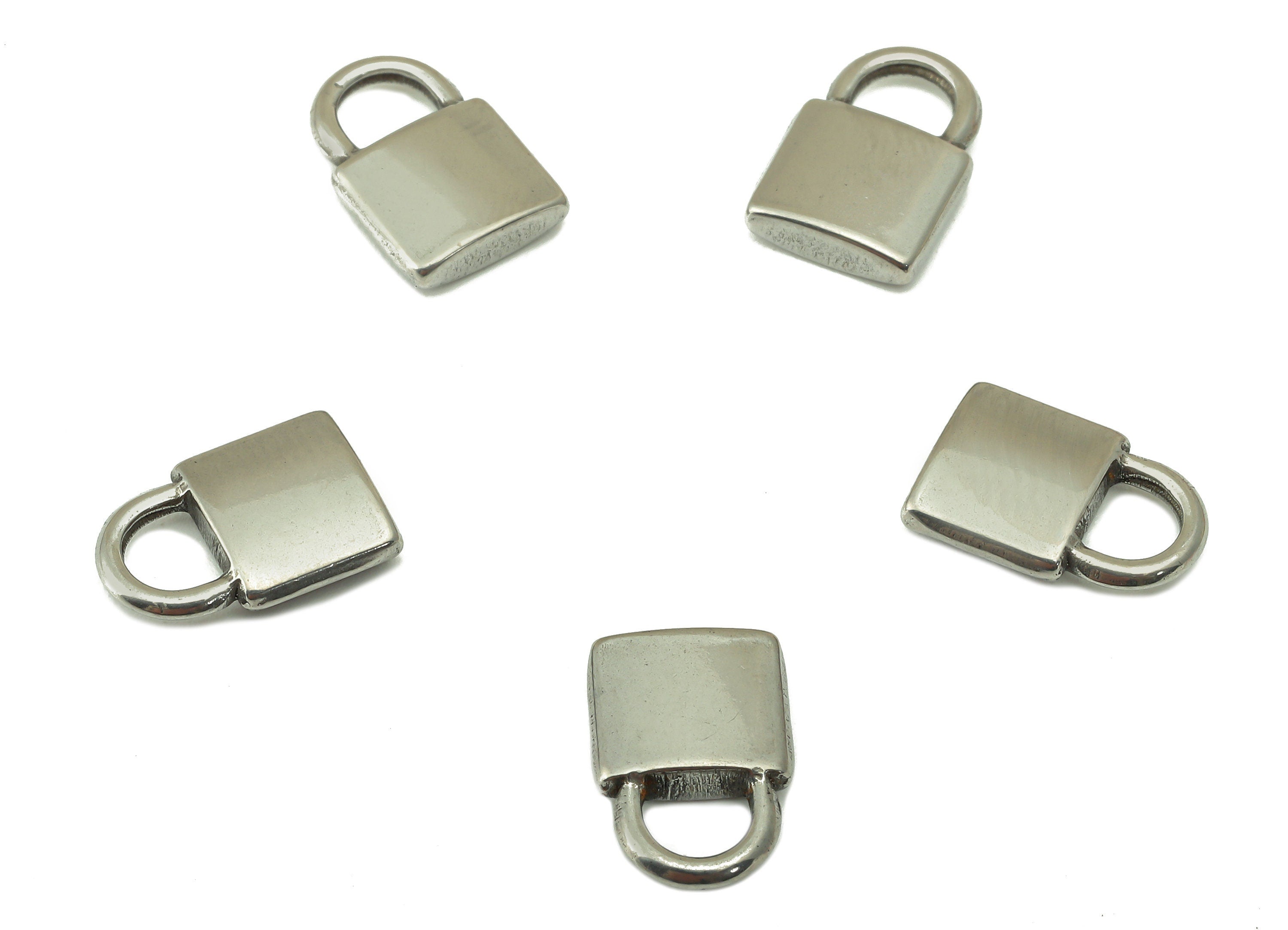 Stainless Steel Lock Earring Charm - Steel Fetter Earring Charm - 304 Stainless Steel - Steel Padlock Charm -12.27x 8.33x 2.57mm - SS1440 - DOMEDBAZAAR