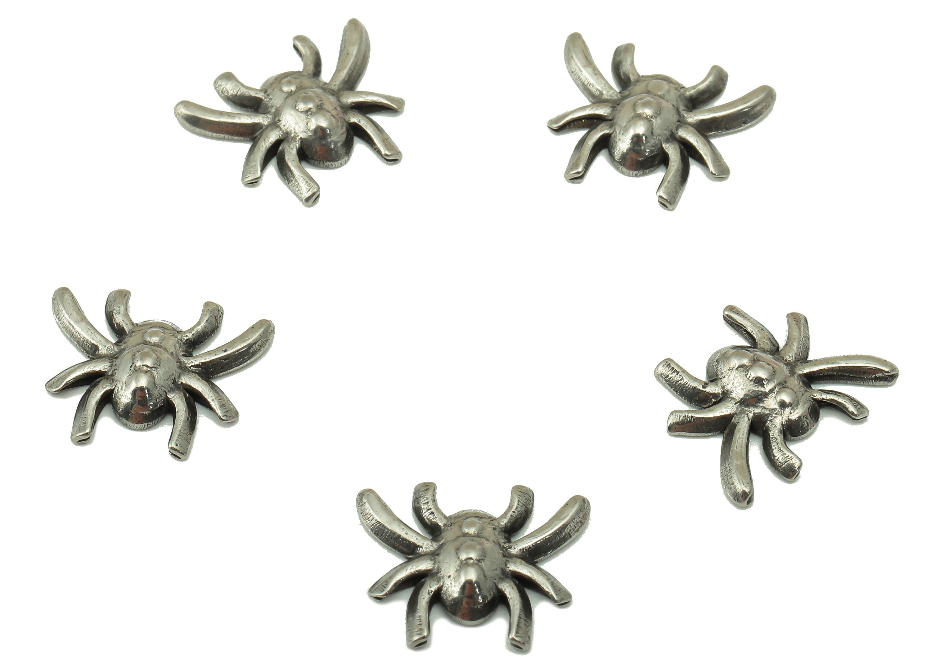 Stainless Steel Spider Earring Charm - Steel Mini Spider Charm - 304 Stainless Steel -Steel Animal Charm -10.41x 12.72 x 1.87mm - SS1456 - DOMEDBAZAAR