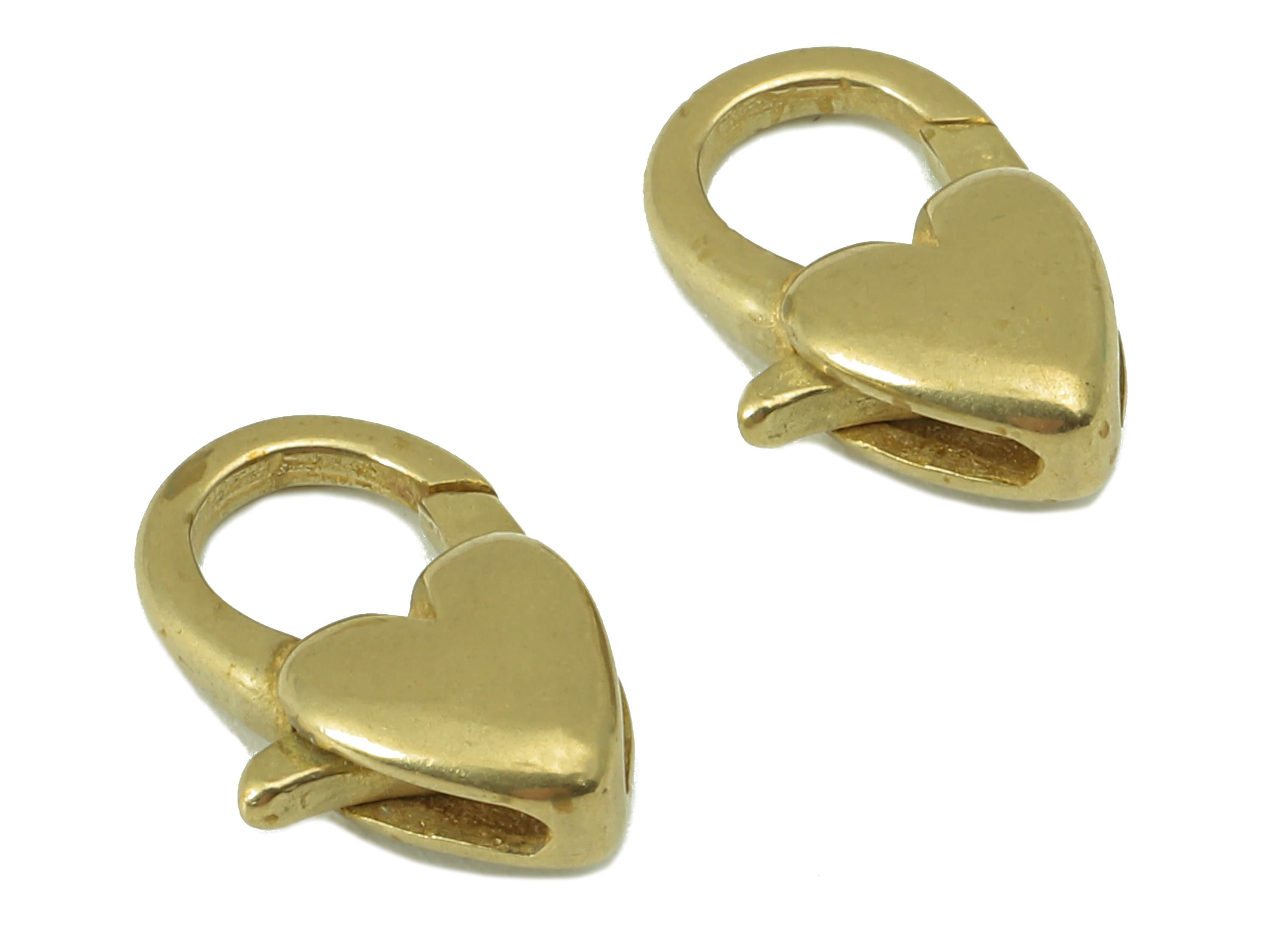 Brass Heart Lobster Clasp - Raw Brass Heart Lobster Clasps - Parrot Clasp- Jewelry Supplies - For Necklace -13.68x 8.18x 4.05mm - PP8339 - DOMEDBAZAAR