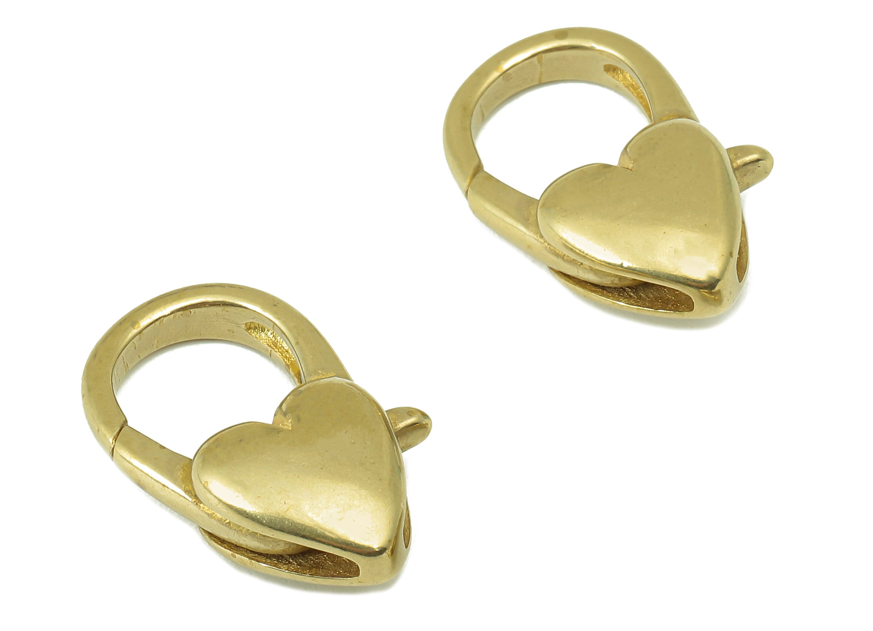 Brass Heart Lobster Clasp - Raw Brass Heart Lobster Clasps - Parrot Clasp- Jewelry Supplies - For Necklace -20.57 x 11.85x 5.81mm - PP8341 - DOMEDBAZAAR