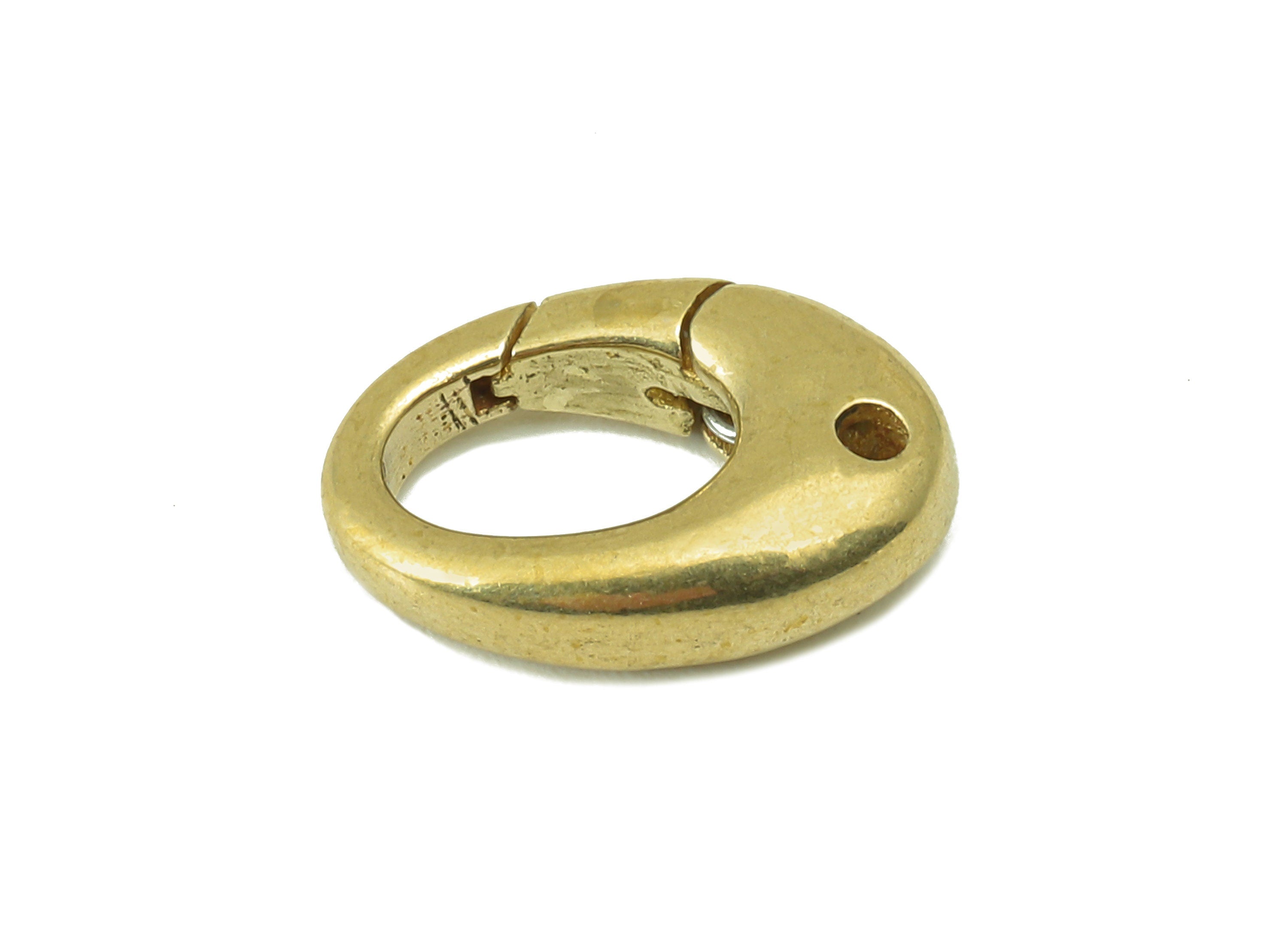 Brass Oval Clasp - Raw Brass Round Hoop Clasp - Brass Hoop Clasp With Hole - Jewelry Supplies - For Necklace -13.58 x 9.03 x 3.71mm - PP8342 - DOMEDBAZAAR