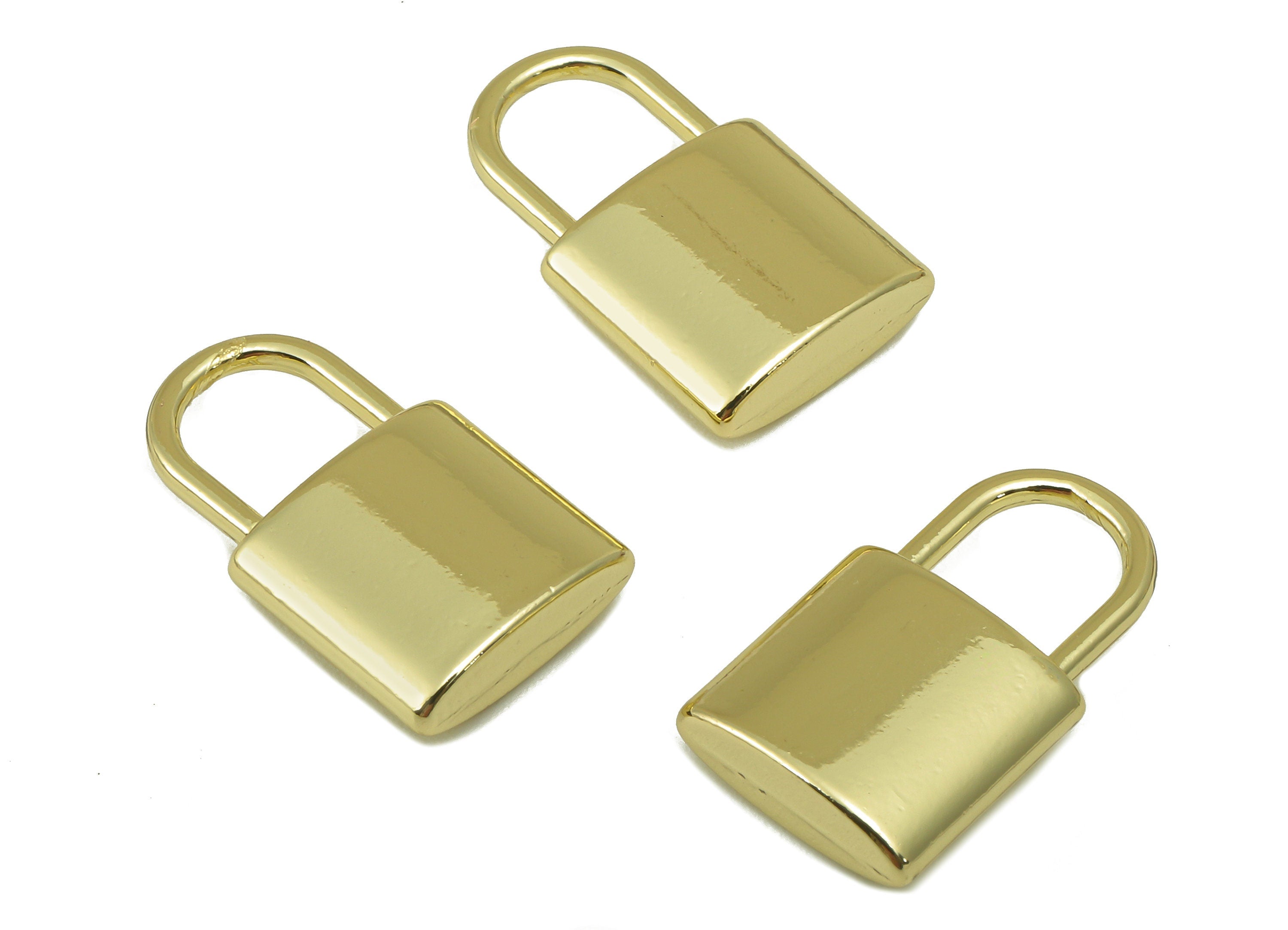 Alloy Lock Charms - Zinc Alloy Padlock Pendant - Zinc Alloy Padlock Charm - KC Gold Tone Plated Alloy - 18.39 x 10.92 x 3.94mm- ZZ2039 - DOMEDBAZAAR