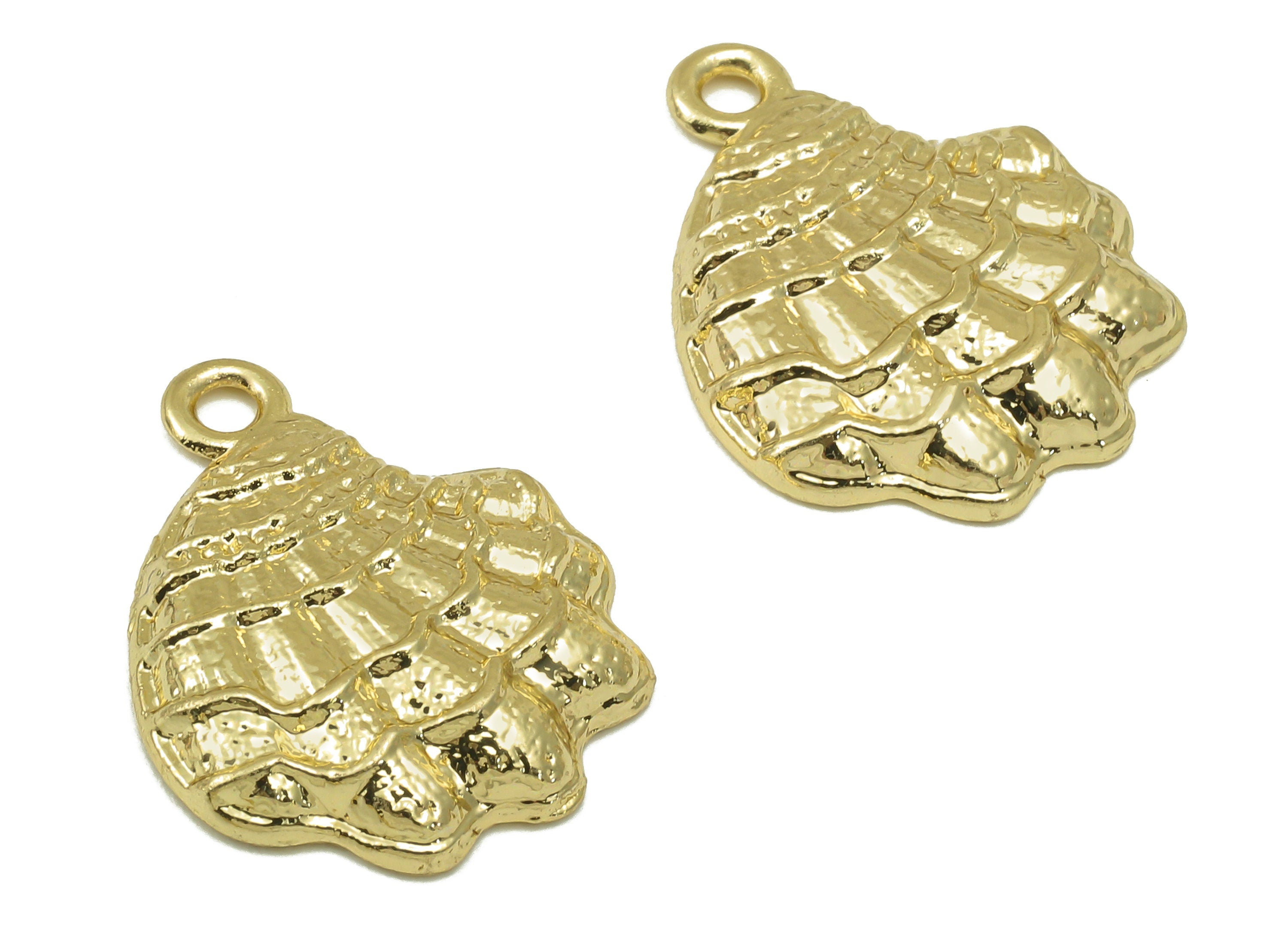 Alloy See Shell Charms - Zinc Alloy Marine Life Pendant -Zinc Alloy See Shell Charms - KC Gold Tone Plated -22.29 x 17.95 x 1.91mm - ZZ2041 - DOMEDBAZAAR