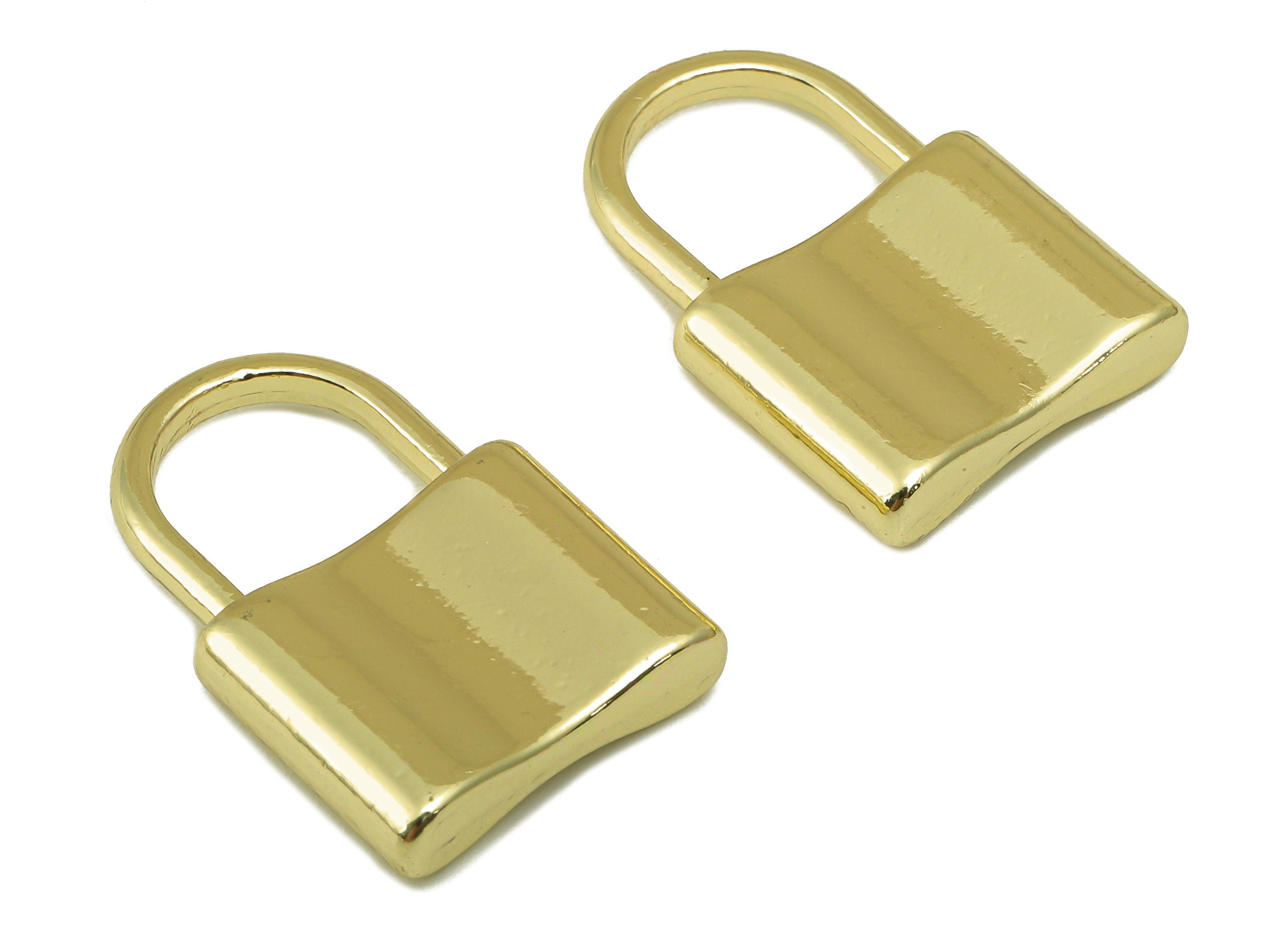 Alloy Lock Charms - Zinc Alloy Padlock Pendant - Lock Pendant - Zinc Alloy Lock Charms - KC Gold Tone Plated - 22.73x 15.45x 4.03mm- ZZ2048 - DOMEDBAZAAR