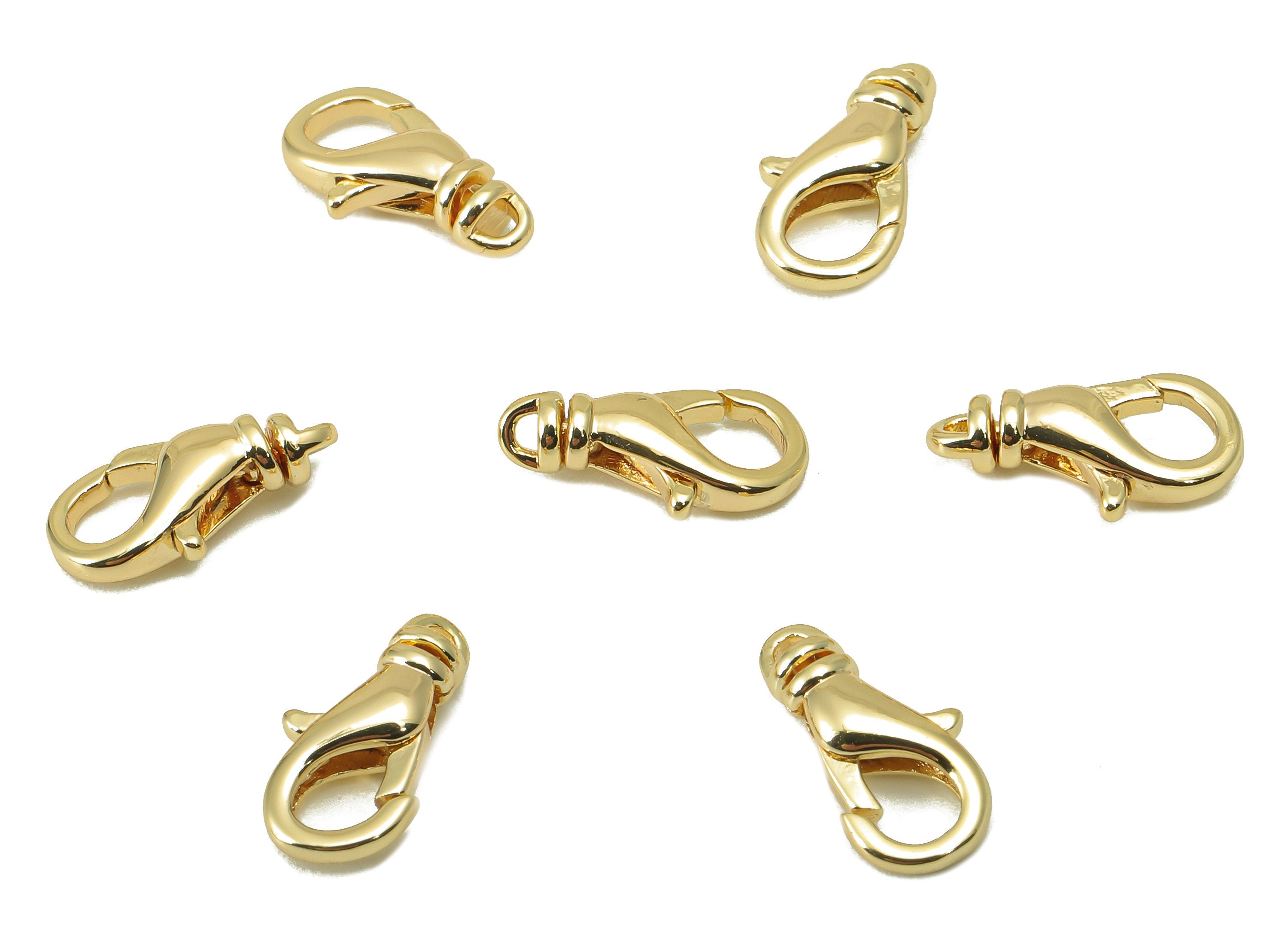 Brass Lobster Claw Clasps - Brass Parrot Clasp -Jewelry Supplies -For Necklace - 18K Real Gold Plating - 12.08x 6x 3.13mm - RGP6037 - DOMEDBAZAAR
