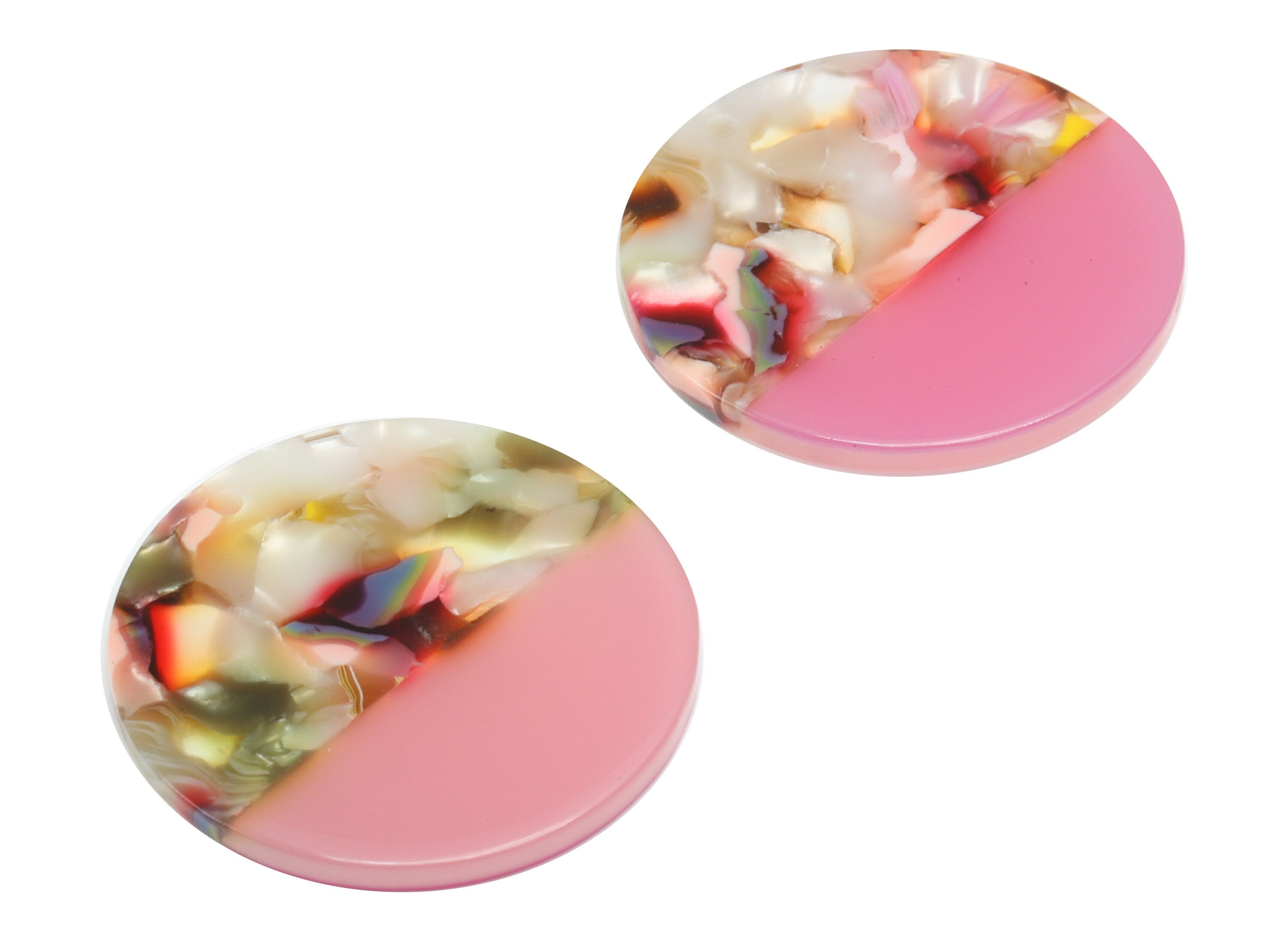 Acrylic Round Charms - Rainbow Earring Charm -Circle Rainbow Pendant - Earring Findings - Color Code: A359 - 35.1x35.1x2.5mm - AC1256-A359 - DOMEDBAZAAR