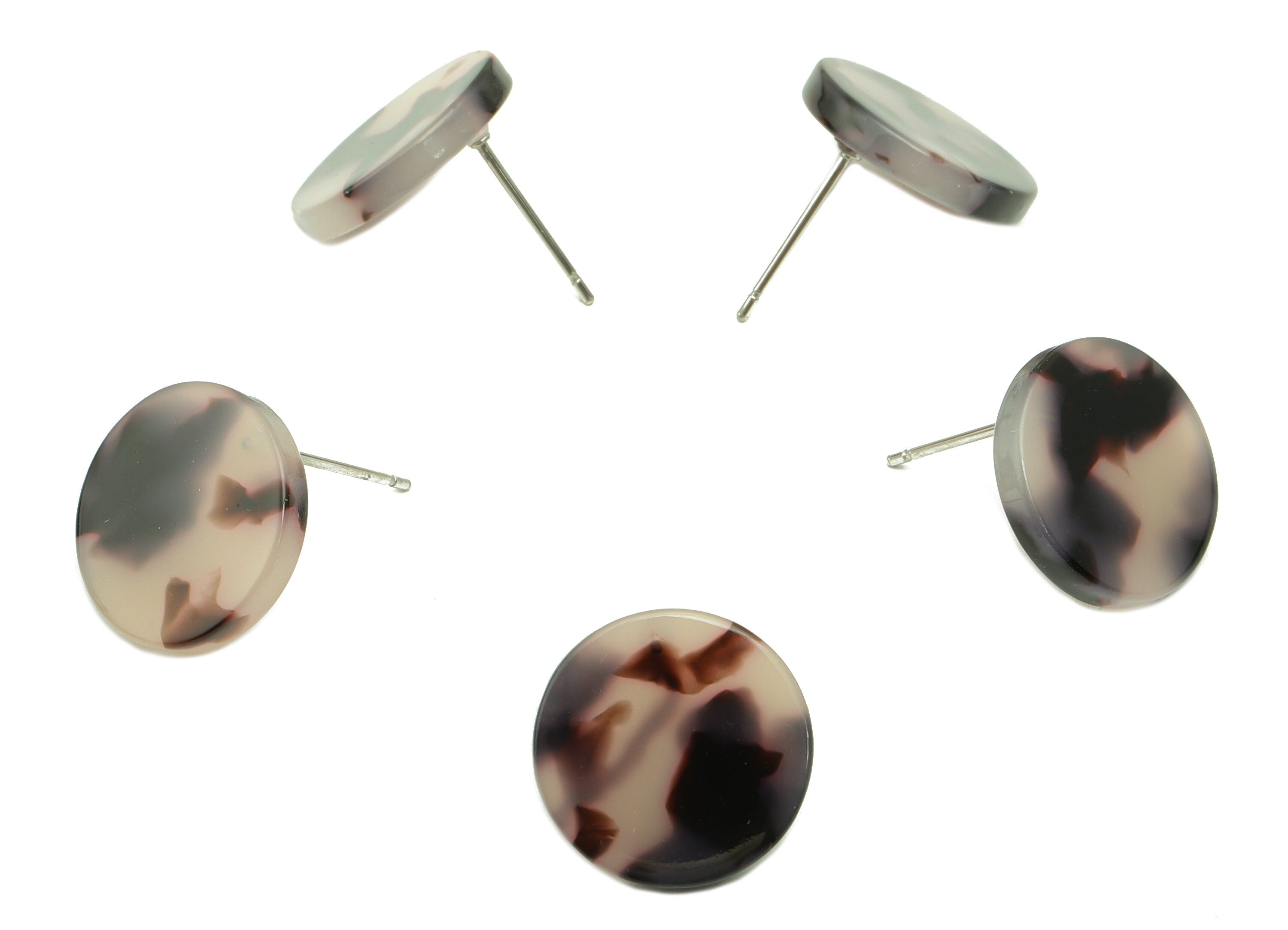 Acetate Mini Round Earring Stud - Circle Earring Post - Earring Post - Jewelry Supplies - Color Code: A06- 14.66x14.66x2.58mm - AC1812-A06 - DOMEDBAZAAR