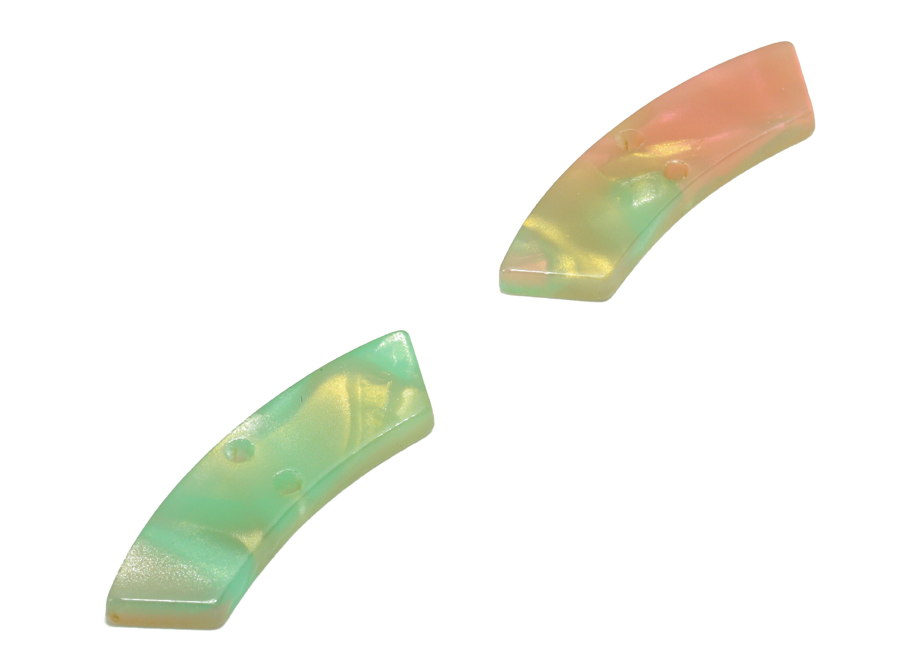 Acetate Earring Charm - Irregular Rainbow Connector - Arc Earring Charm With 2 Hole - Color Code:A783- 30.77x9.85x2.5mm - AC2610-A783 - DOMEDBAZAAR