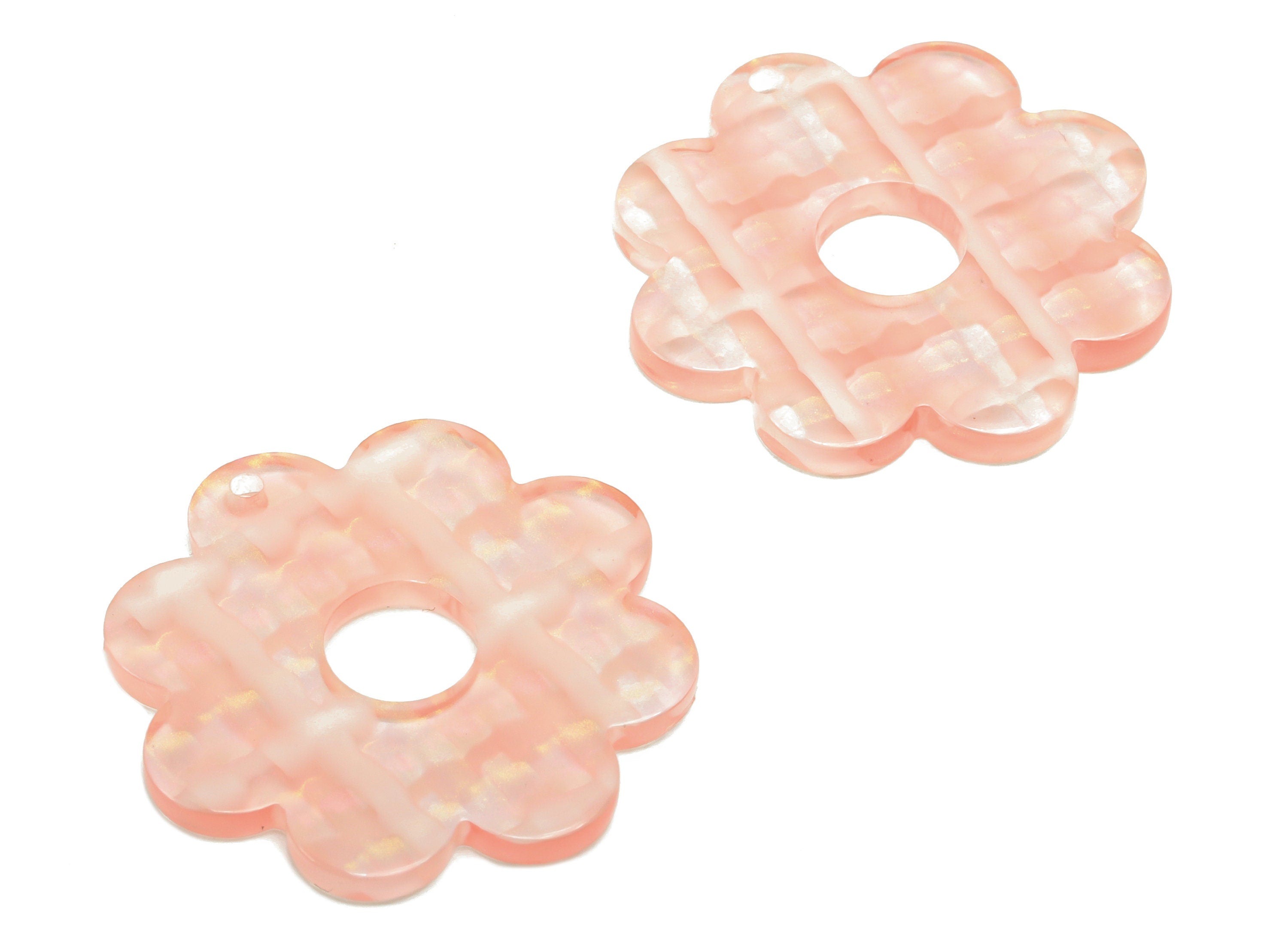Acetate Flower Earring Charms - 1 hole - Flower Pendant Findings - Jewelry Making Supplies - Color Code: A907 - 30.1x30x2.5mm - AC2375-A907 - DOMEDBAZAAR