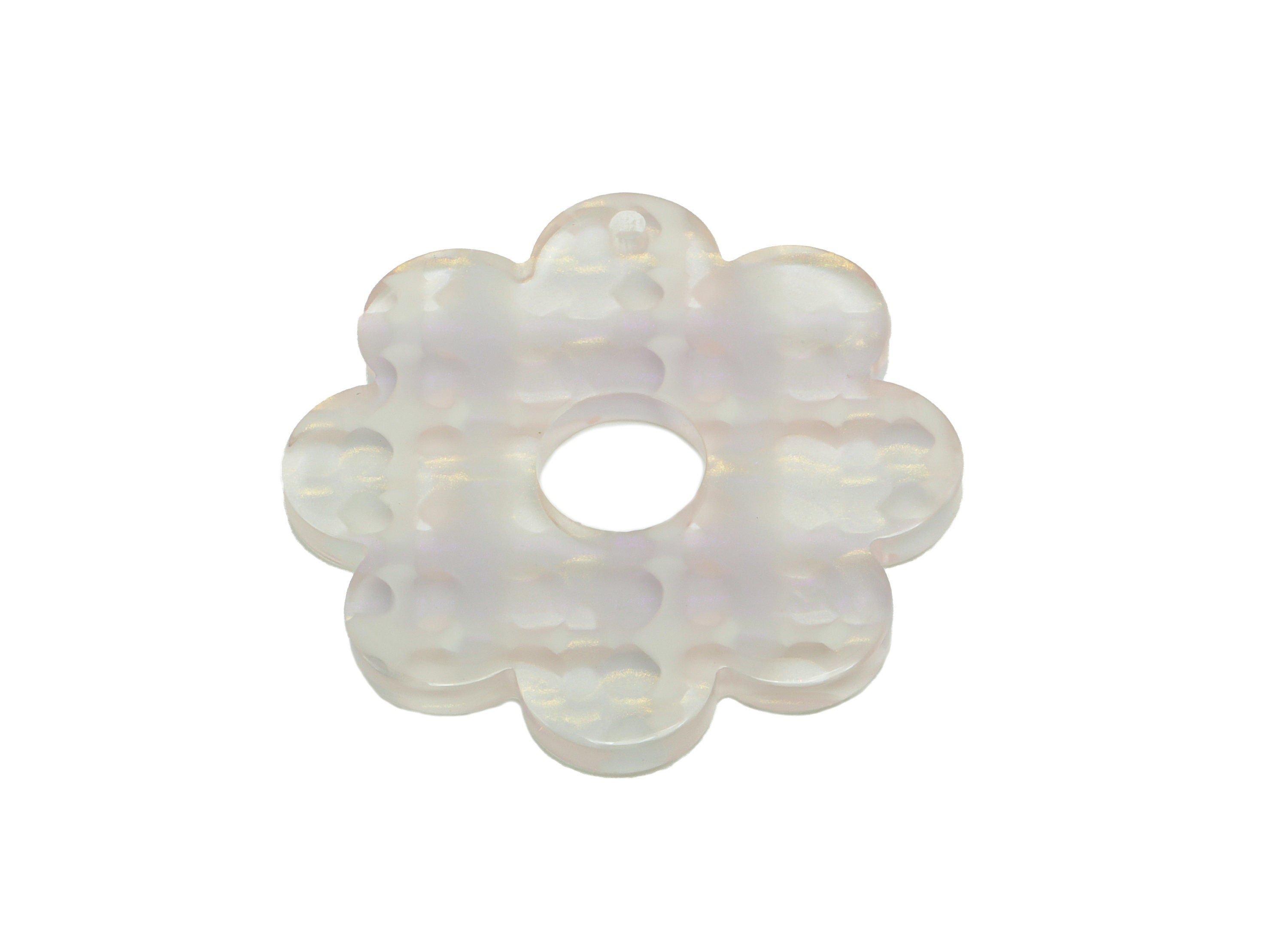 Acetate Flower Earring Charms - 1 hole - Flower Pendant Findings - Jewelry Making Supplies - Color Code: A911 - 30.1x30x2.5mm - AC2375-A911 - DOMEDBAZAAR