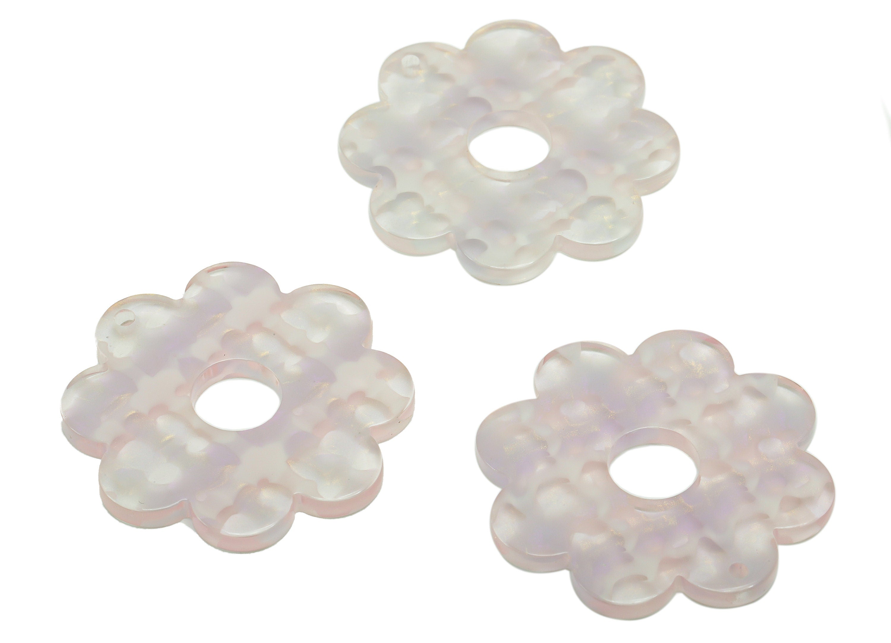 Acetate Flower Earring Charms - 1 hole - Flower Pendant Findings - Jewelry Making Supplies - Color Code: A911 - 30.1x30x2.5mm - AC2375-A911 - DOMEDBAZAAR