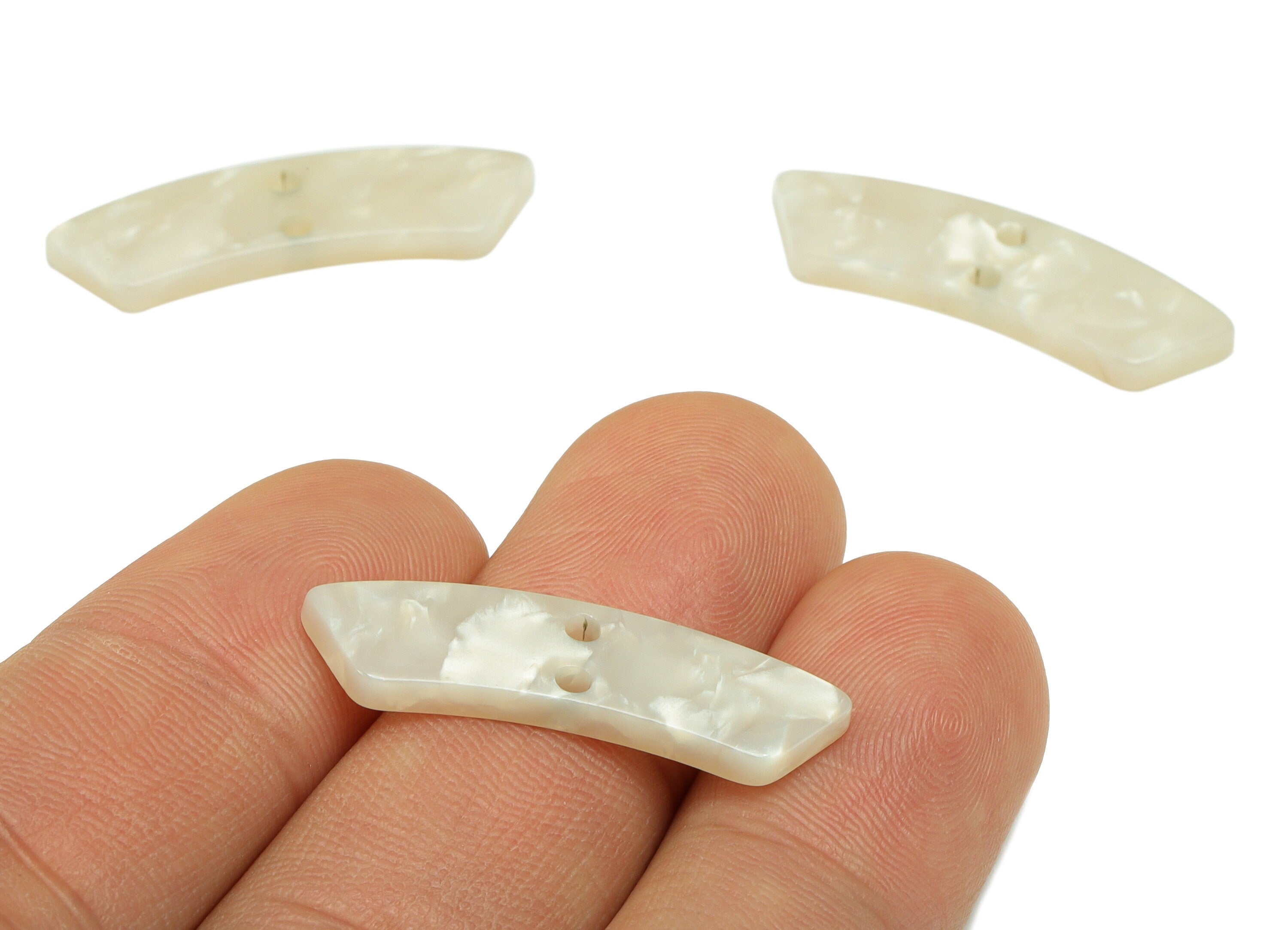 Acrylic Irregular Earring Charms - Acrylic Arrow Fan Pendant - Arc Fan Connector - Ivory Color - Color Code: A12 - 30x9x2mm - AC1557-A12 - DOMEDBAZAAR