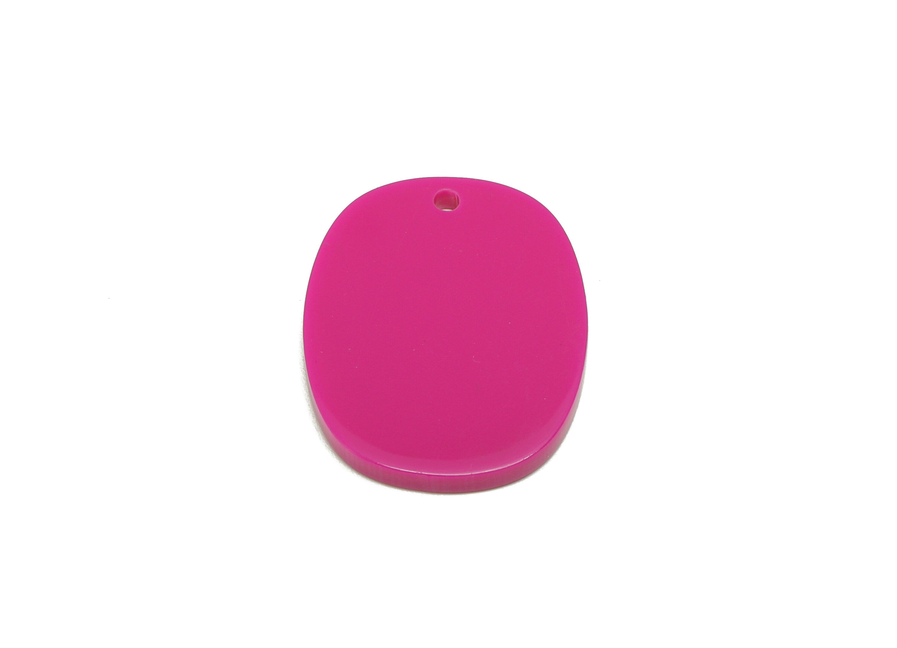Acrylic Oval Earring Charms - Oval Pink Pendant - Fushia Color - Jewelry Supplies - Color Code: A676 - 26.25x 20.08 x 2.4mm- AC1158-A676 - DOMEDBAZAAR