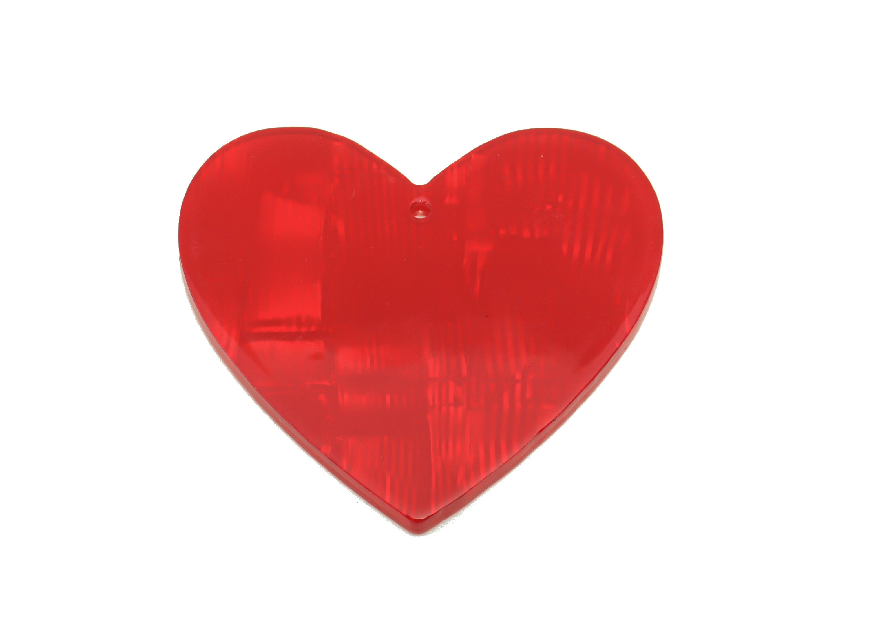 PVC Heart Earring Charm - Red Love Charm - PVC Heart Pendant -Red Heart- Jewelry Supplies - Color Code:A900 - 43x 41.08x2.39mm- AC1746-A900 - DOMEDBAZAAR