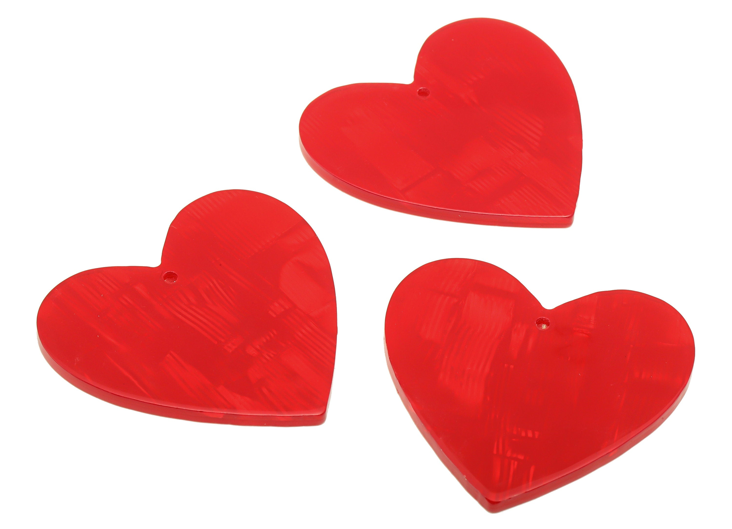PVC Heart Earring Charm - Red Love Charm - PVC Heart Pendant -Red Heart- Jewelry Supplies - Color Code:A900 - 43x 41.08x2.39mm- AC1746-A900 - DOMEDBAZAAR