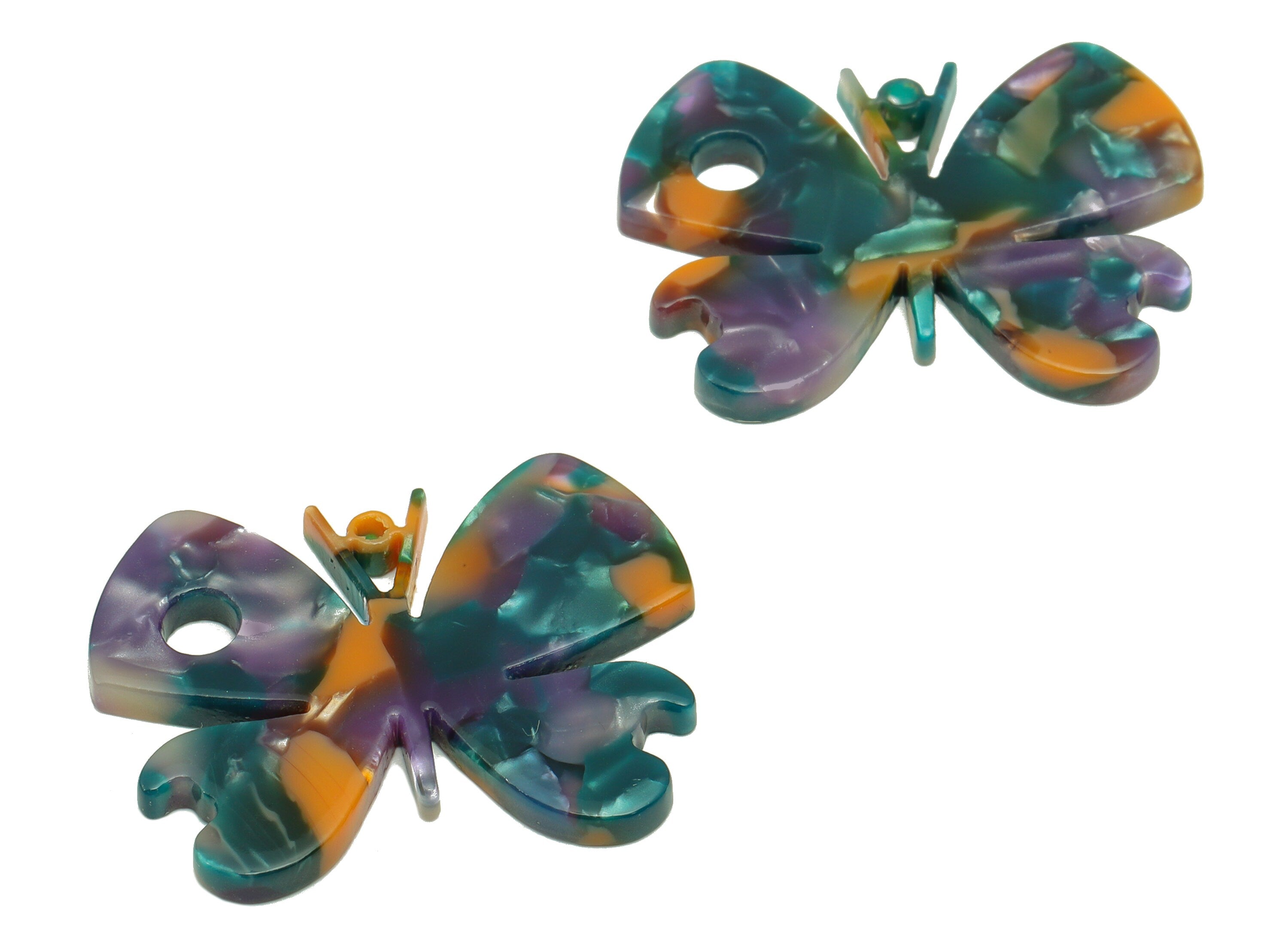 Acetic Acid Earring Charm - Butterfly Earring Charm -Animal Earring Pendant With Hole - Jewelry Making  -33.47x 25.94x 2.49mm - AC2591-A903 - DOMEDBAZAAR