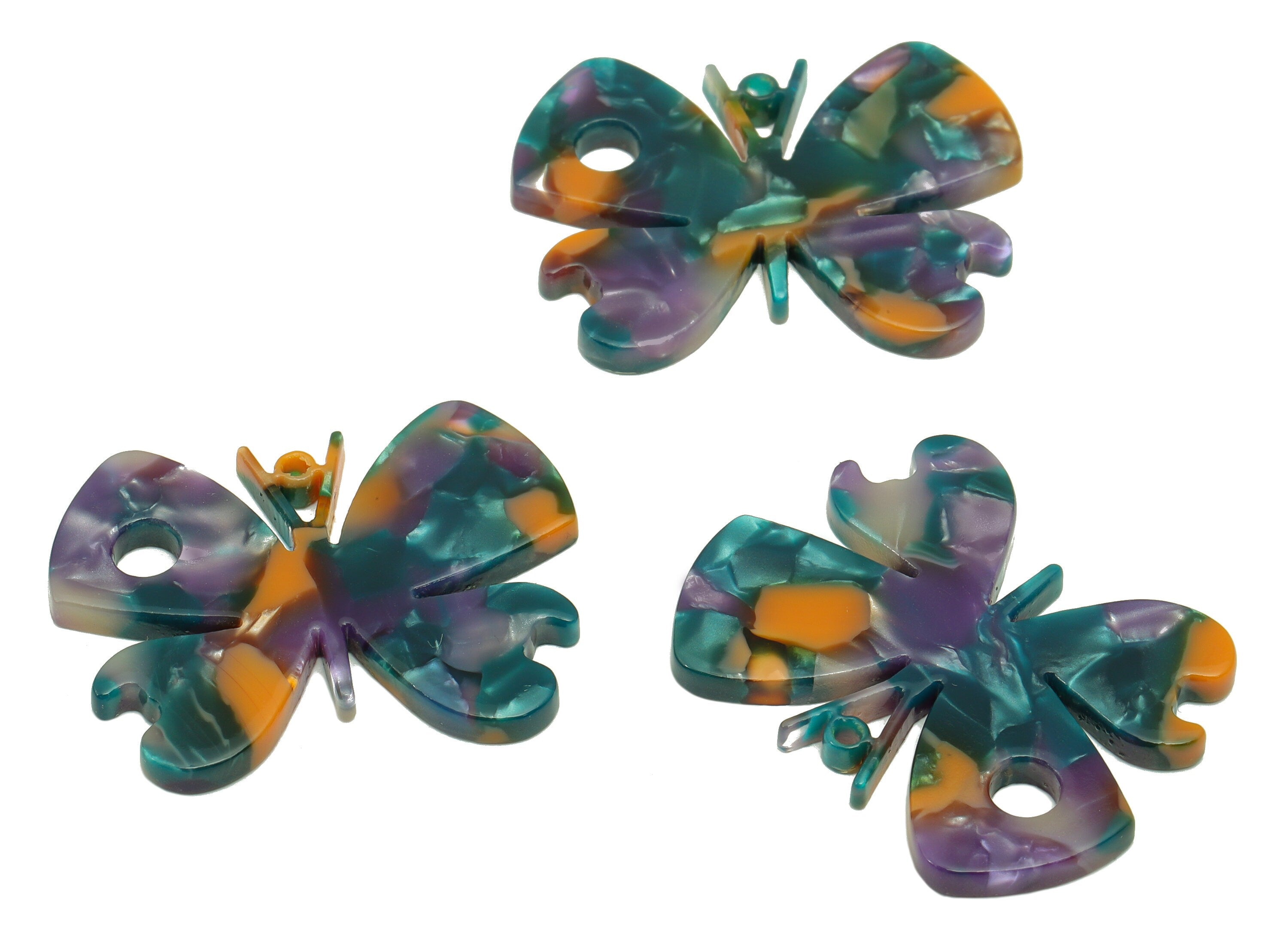 Acetic Acid Earring Charm - Butterfly Earring Charm -Animal Earring Pendant With Hole - Jewelry Making  -33.47x 25.94x 2.49mm - AC2591-A903 - DOMEDBAZAAR